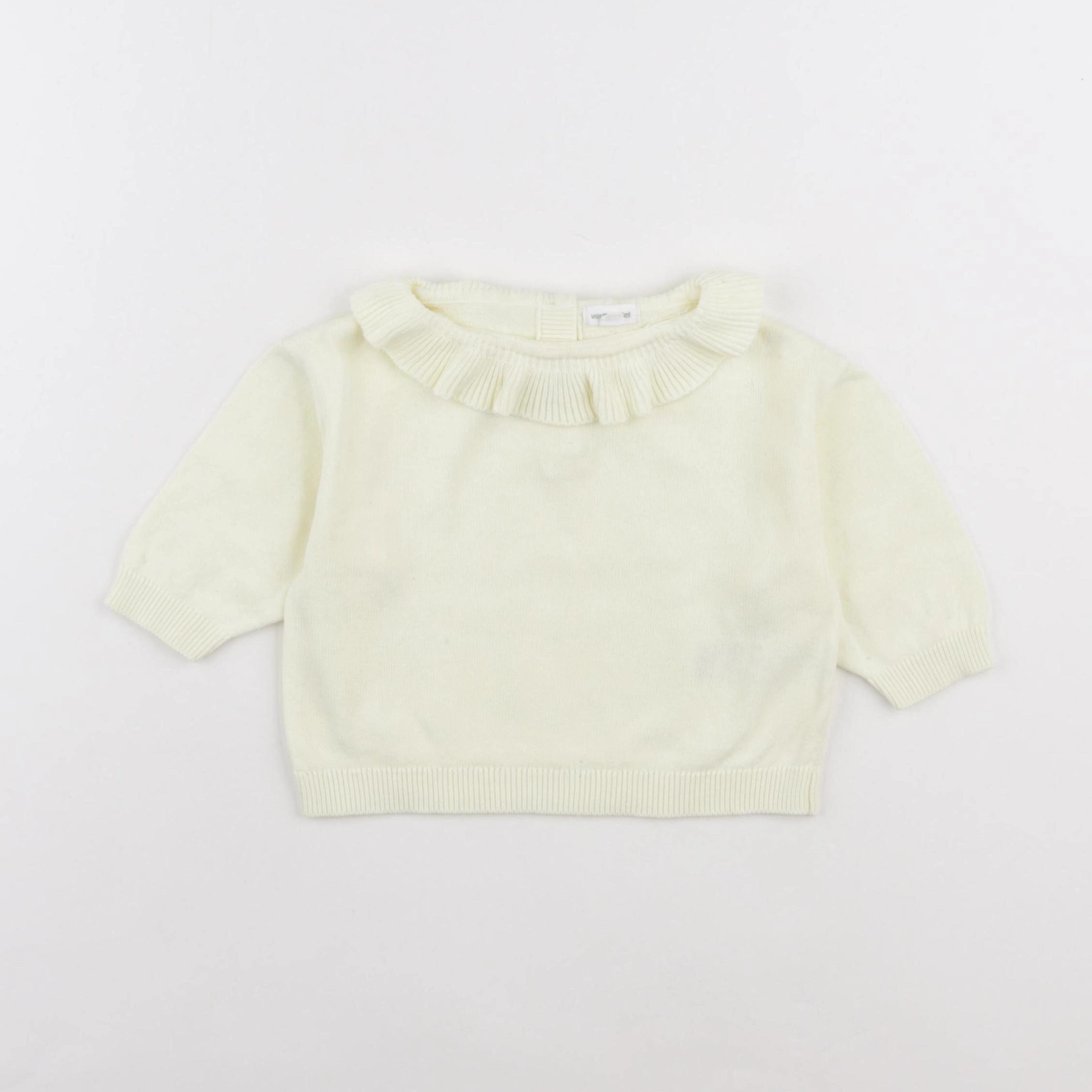 Vertbaudet - pull jaune - 6 mois