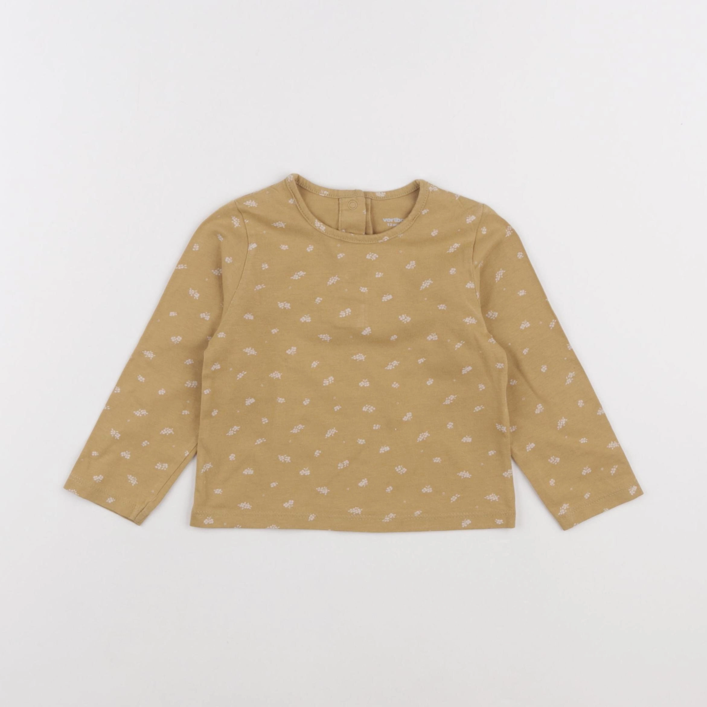Vertbaudet - tee-shirt jaune - 12 mois