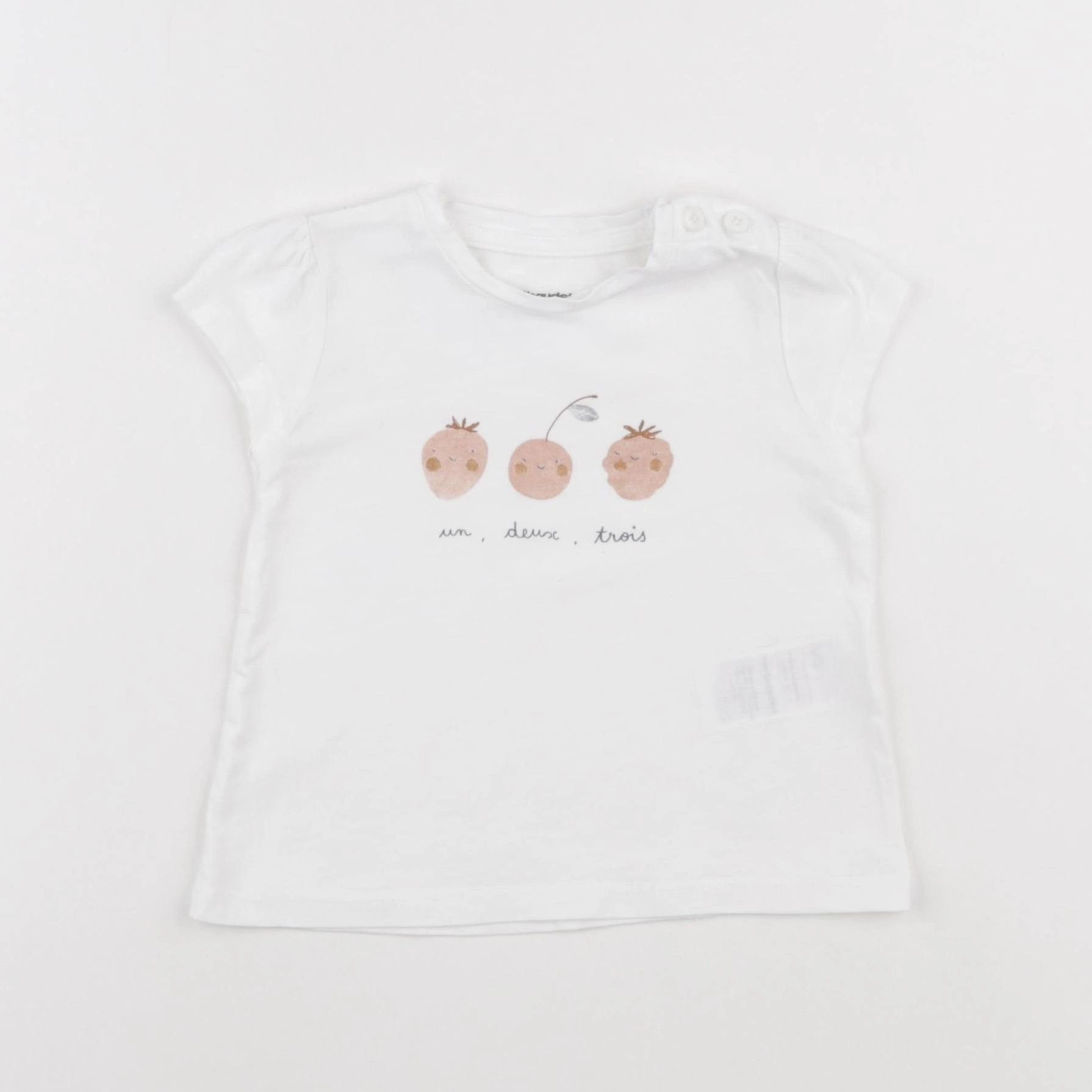 Vertbaudet - tee-shirt blanc - 9 mois