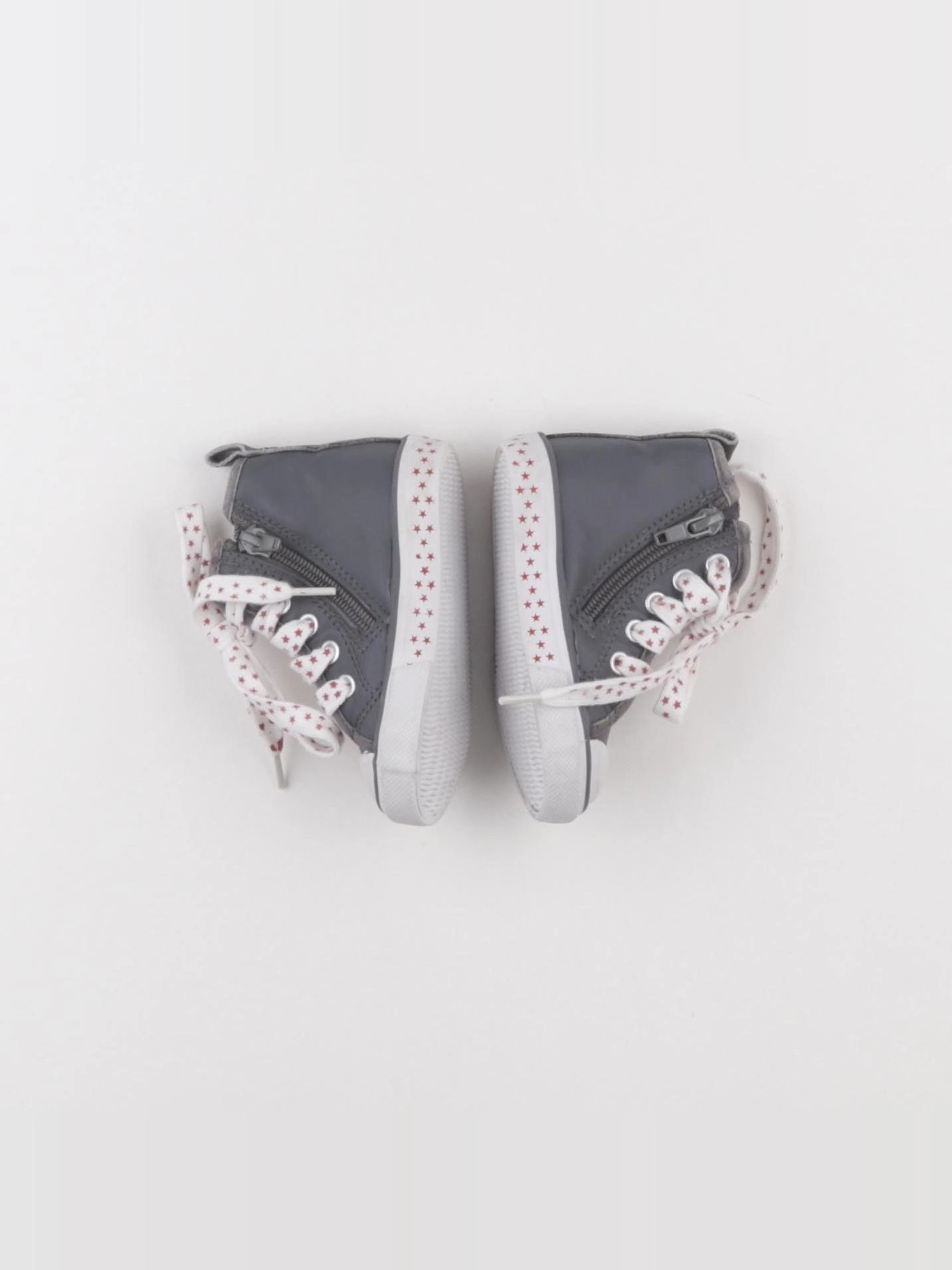 Vertbaudet - tennis à scratch/ lacets gris - pointure 20