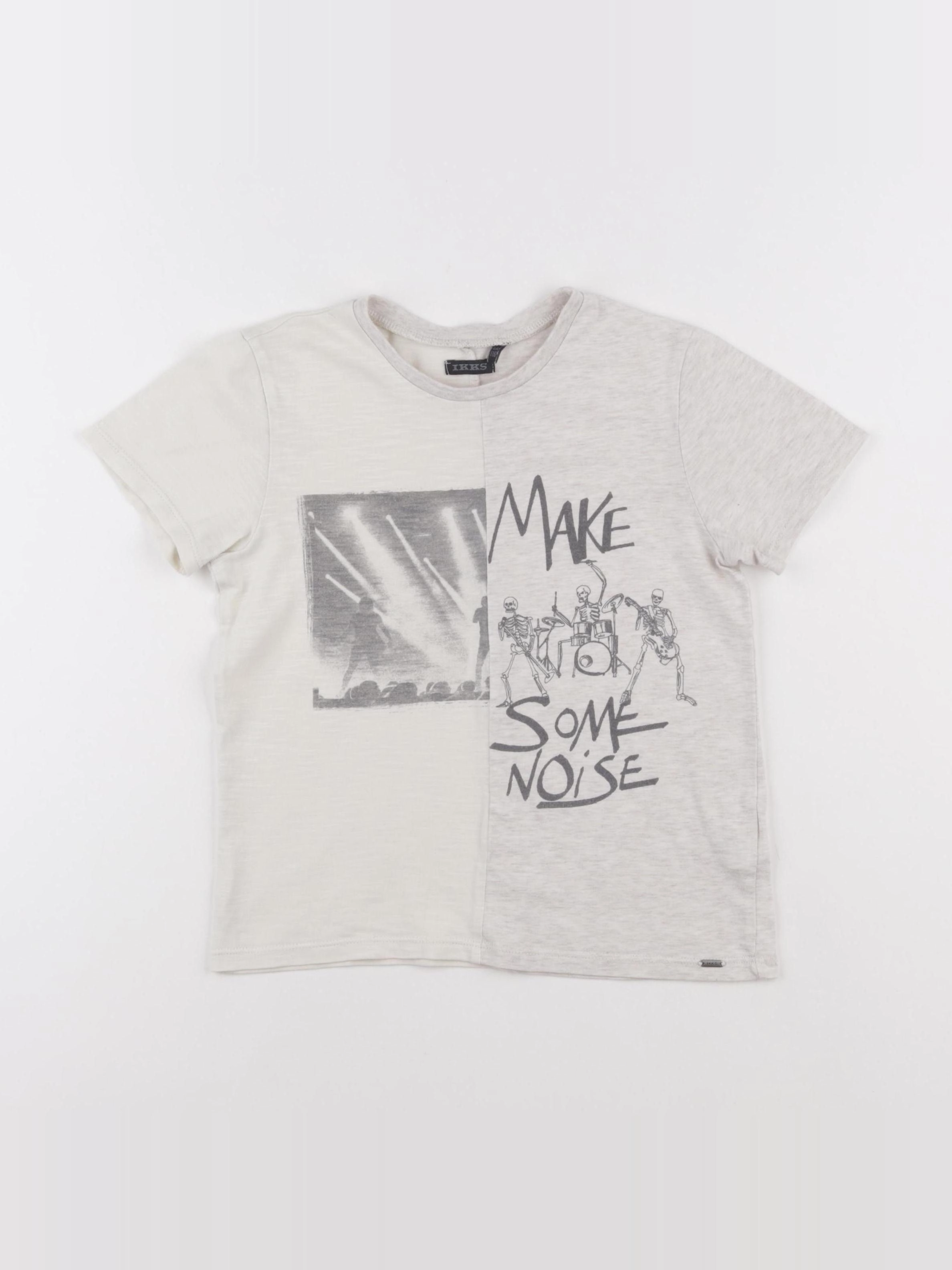 IKKS - tee-shirt blanc, gris - 6 ans