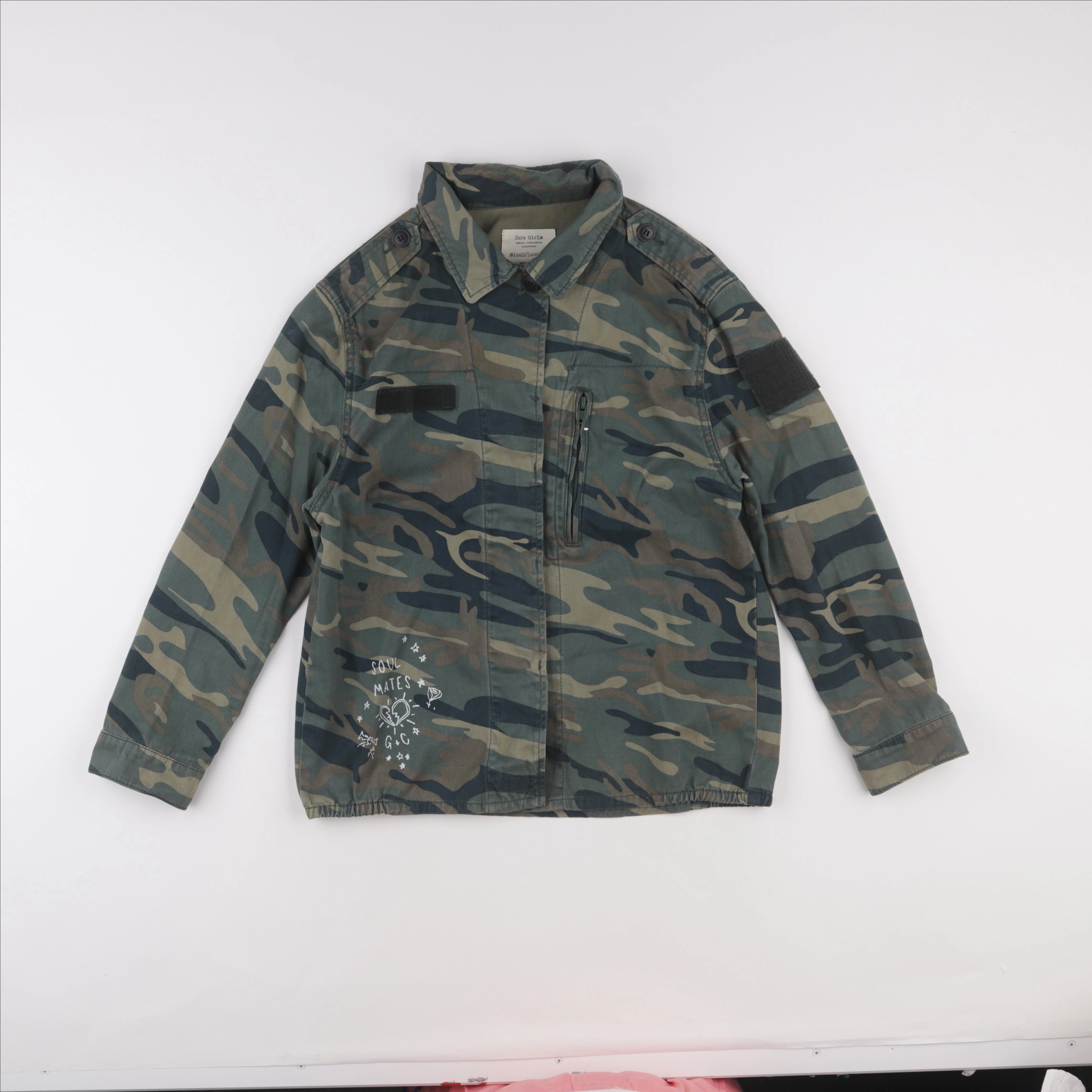 Zara - veste imprimé au dos vert - 13/14 ans