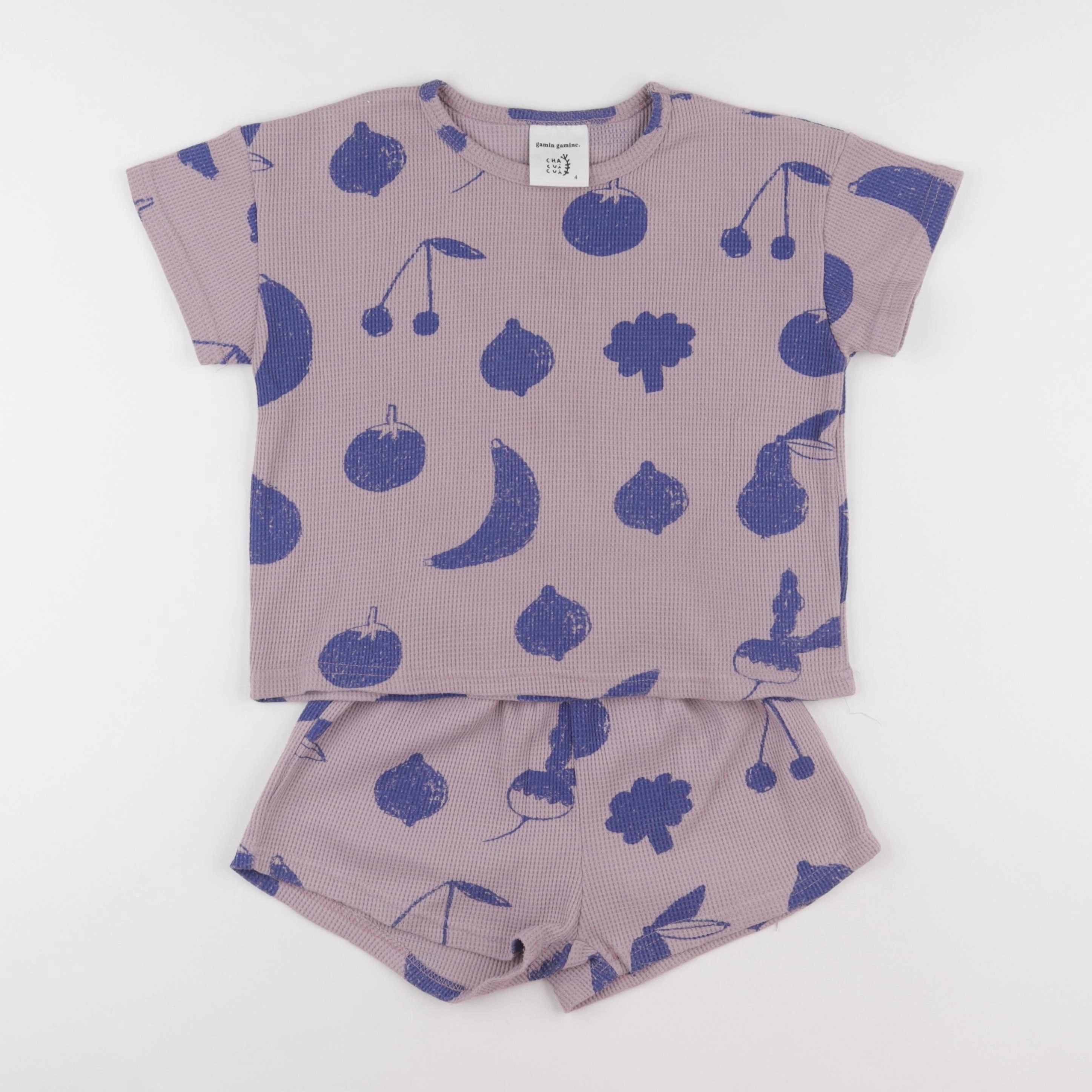 Gamin gamine - ensemble violet - 4 ans