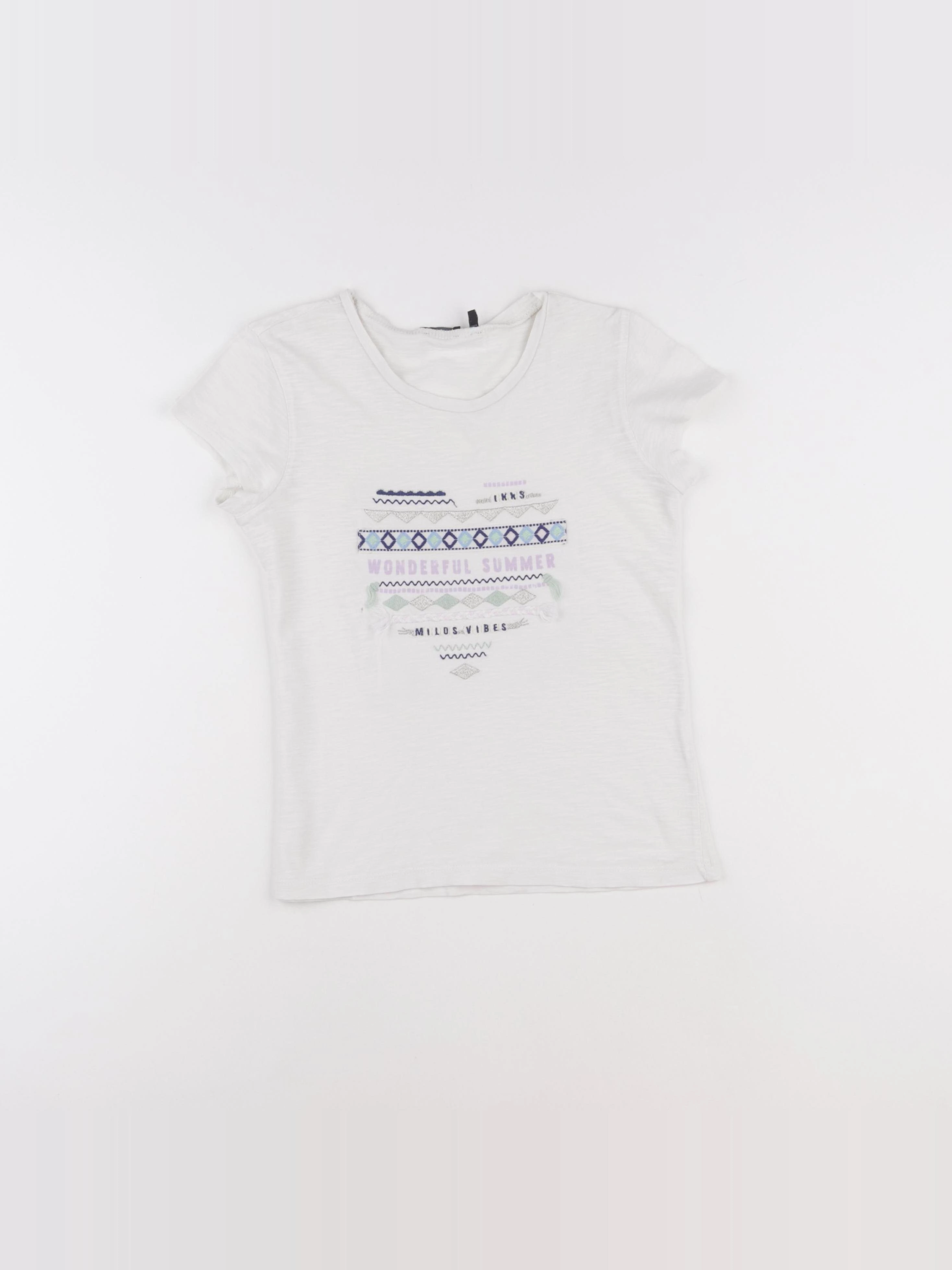 IKKS - tee-shirt blanc - 8 ans