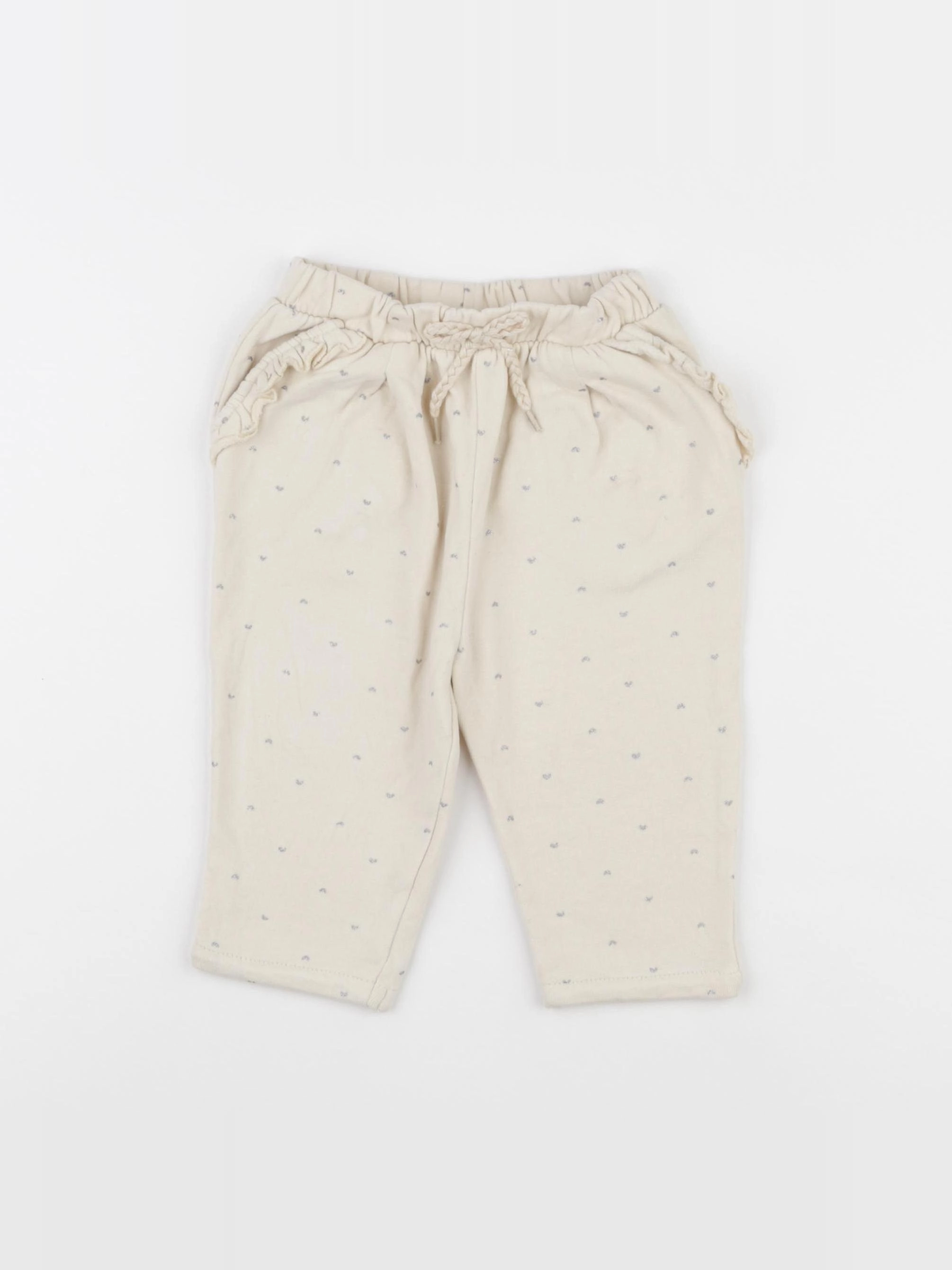 Vertbaudet - jogging beige, argent - 12 mois