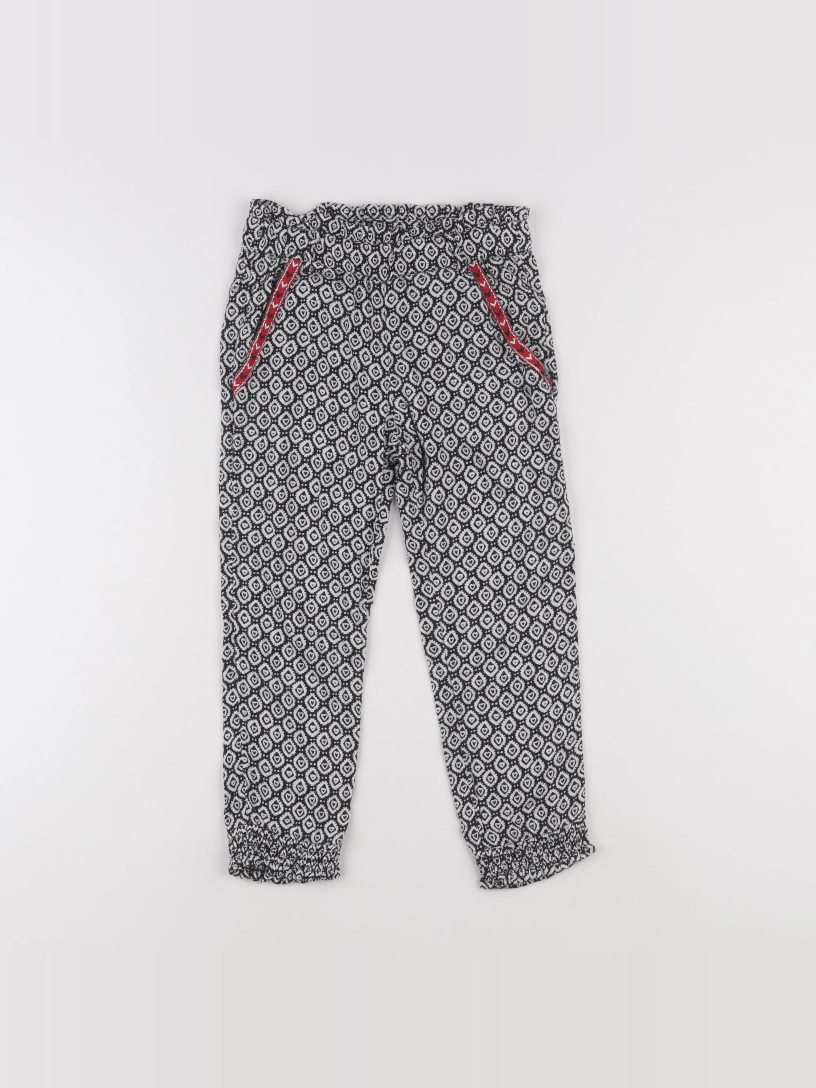 IKKS - sarouel blanc, noir - 4 ans