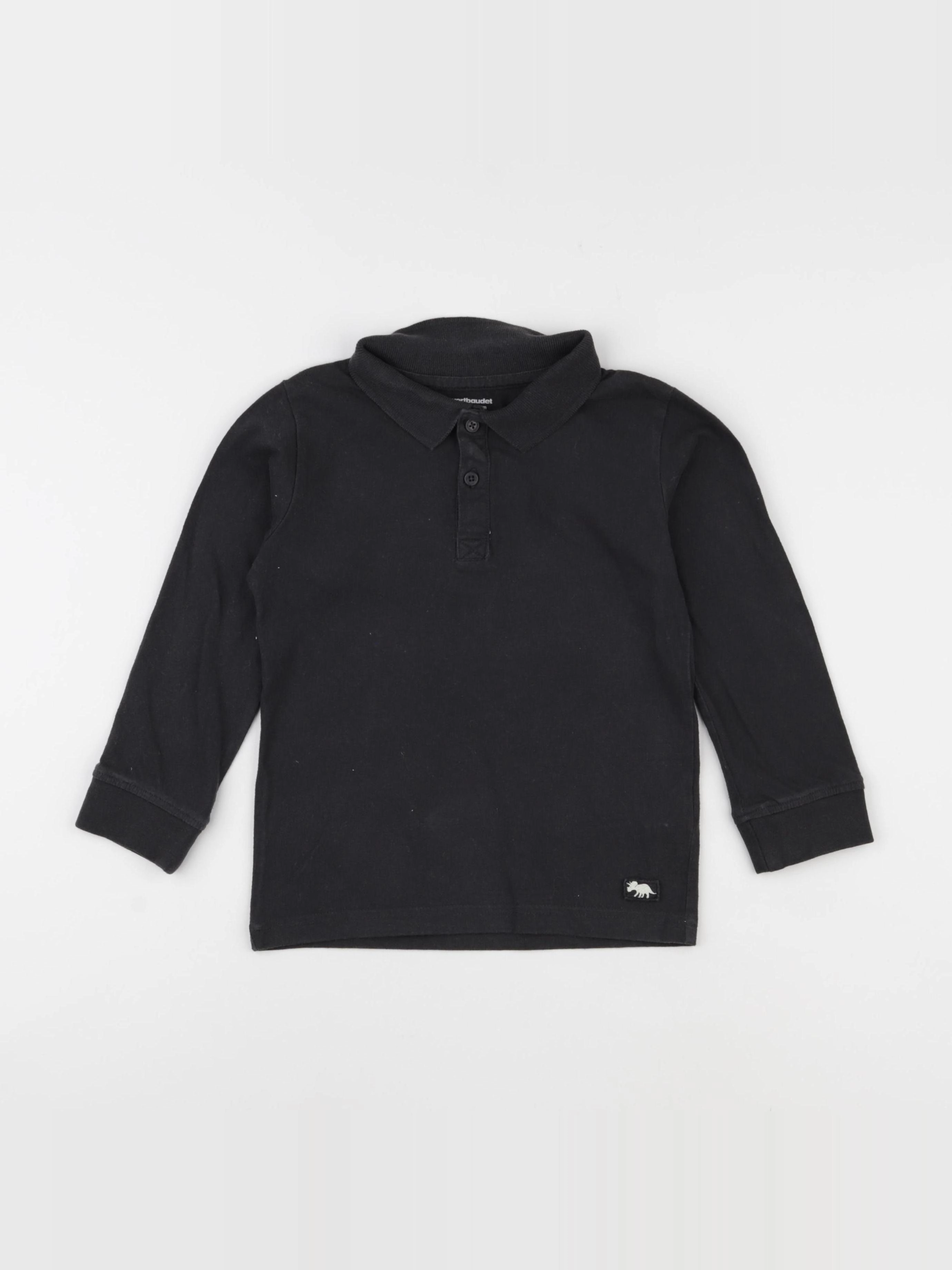 Vertbaudet - polo noir - 6 ans