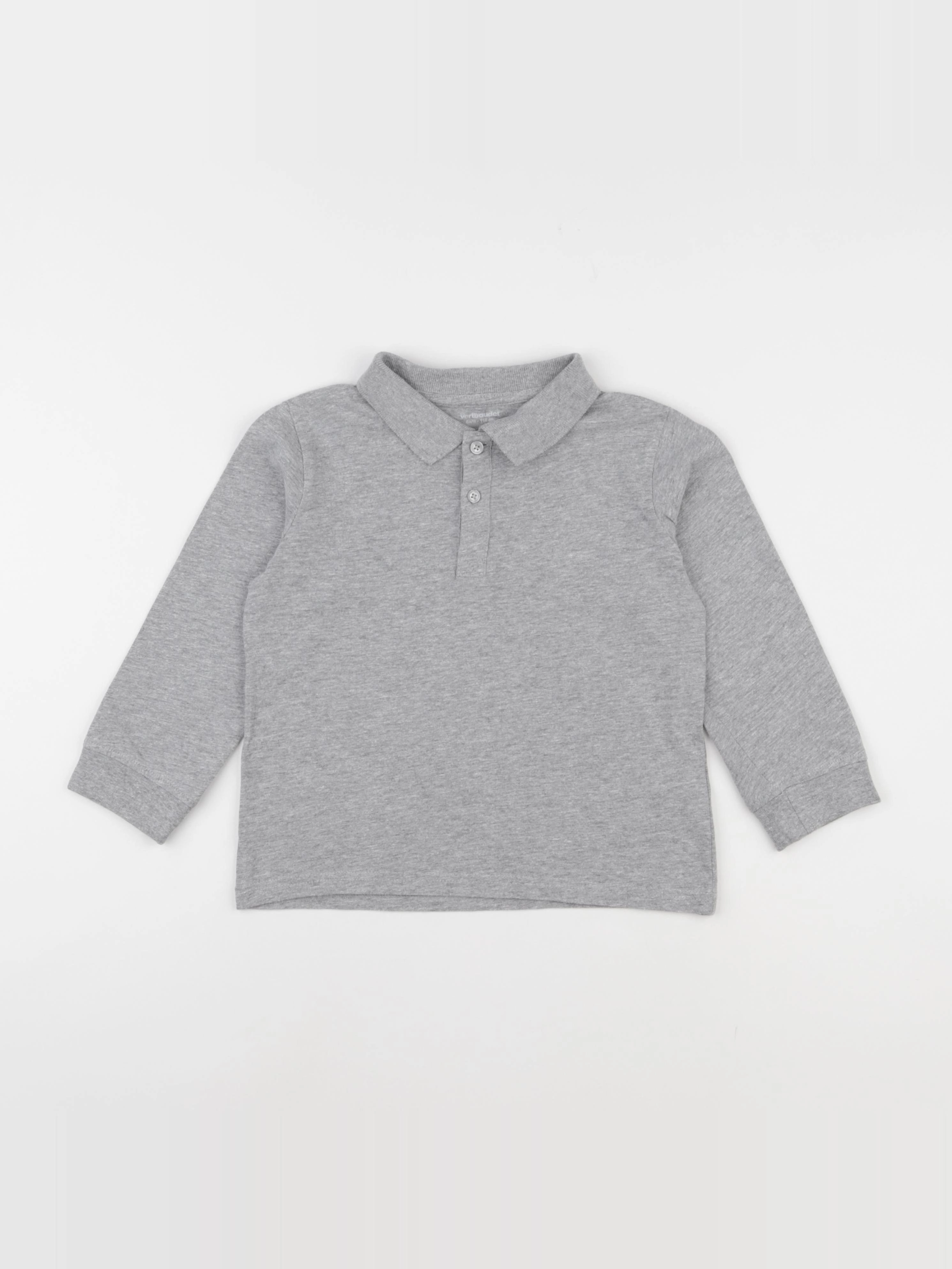 Vertbaudet - polo gris - 6 ans