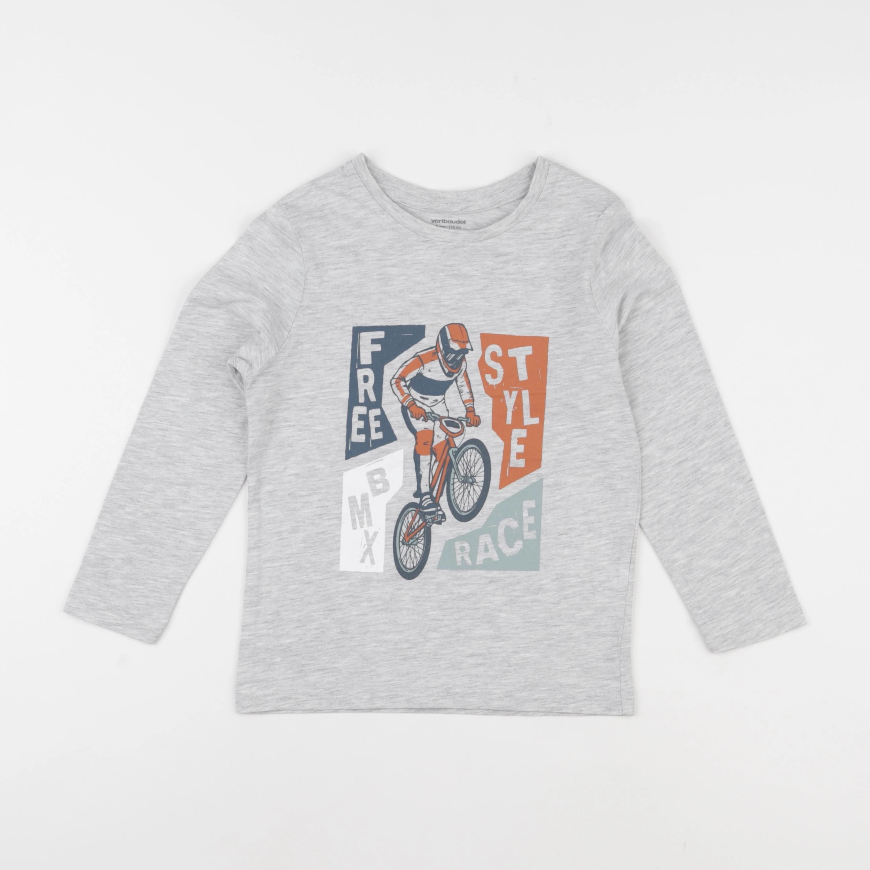 Vertbaudet - tee-shirt gris - 6 ans