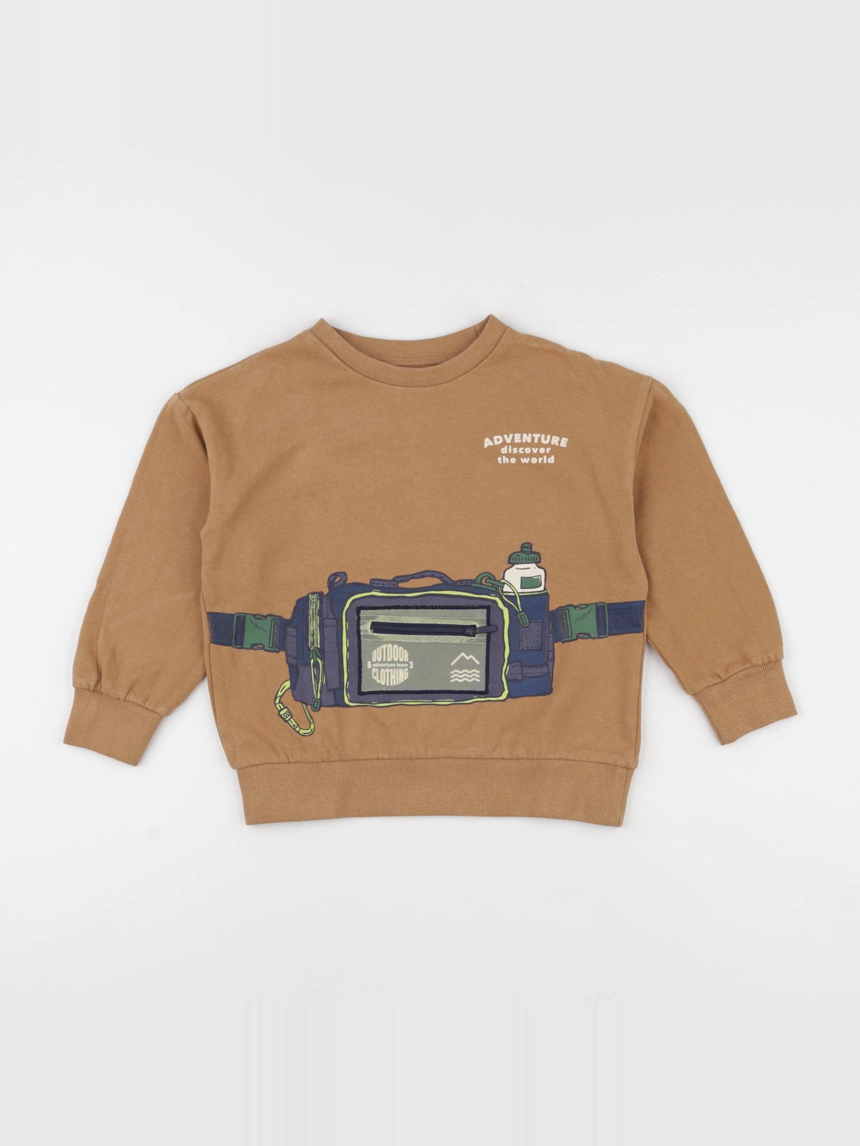 Vertbaudet - sweat marron - 6 ans
