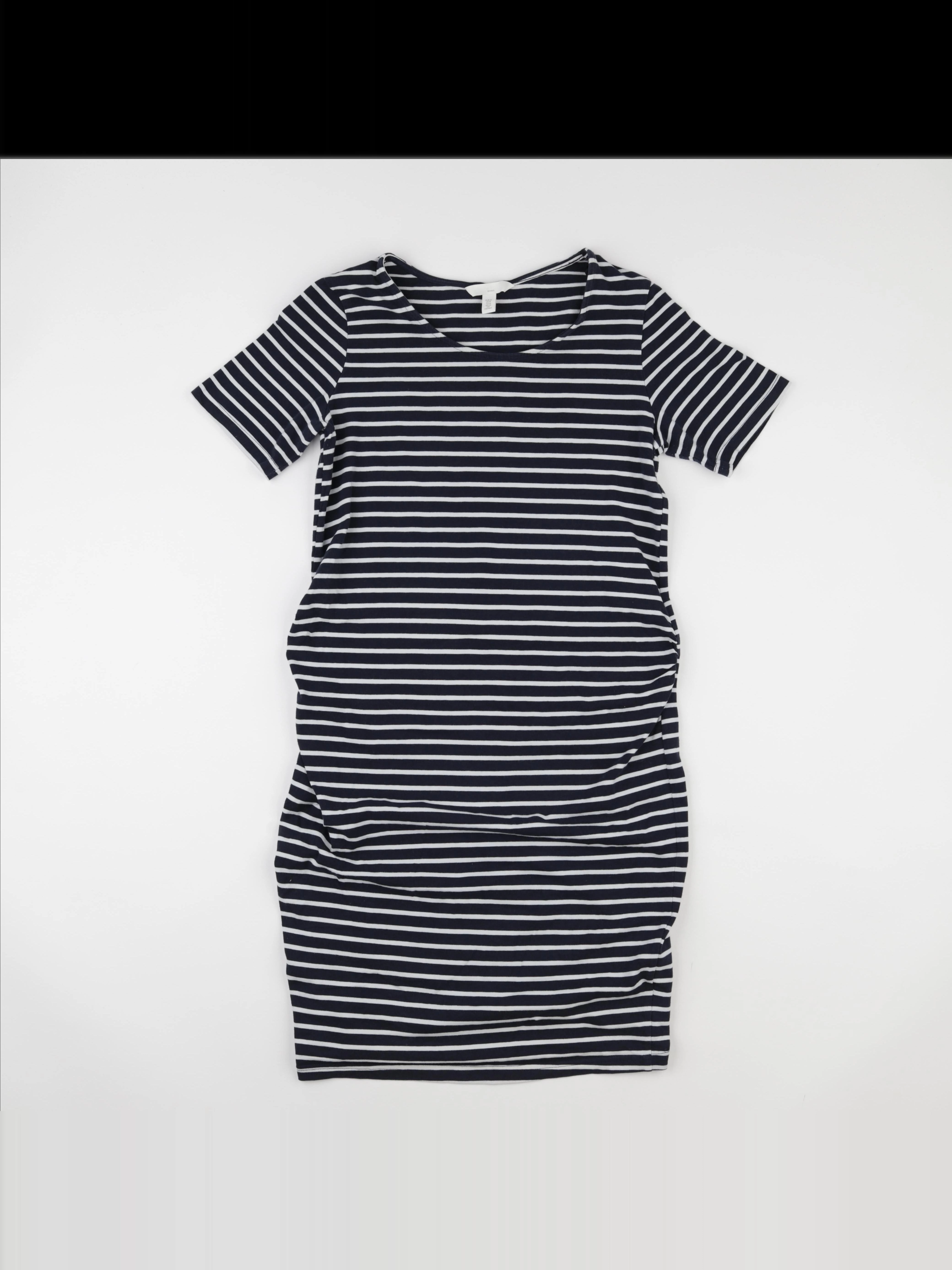 H&M - robe grossesse bleu, blanc - m