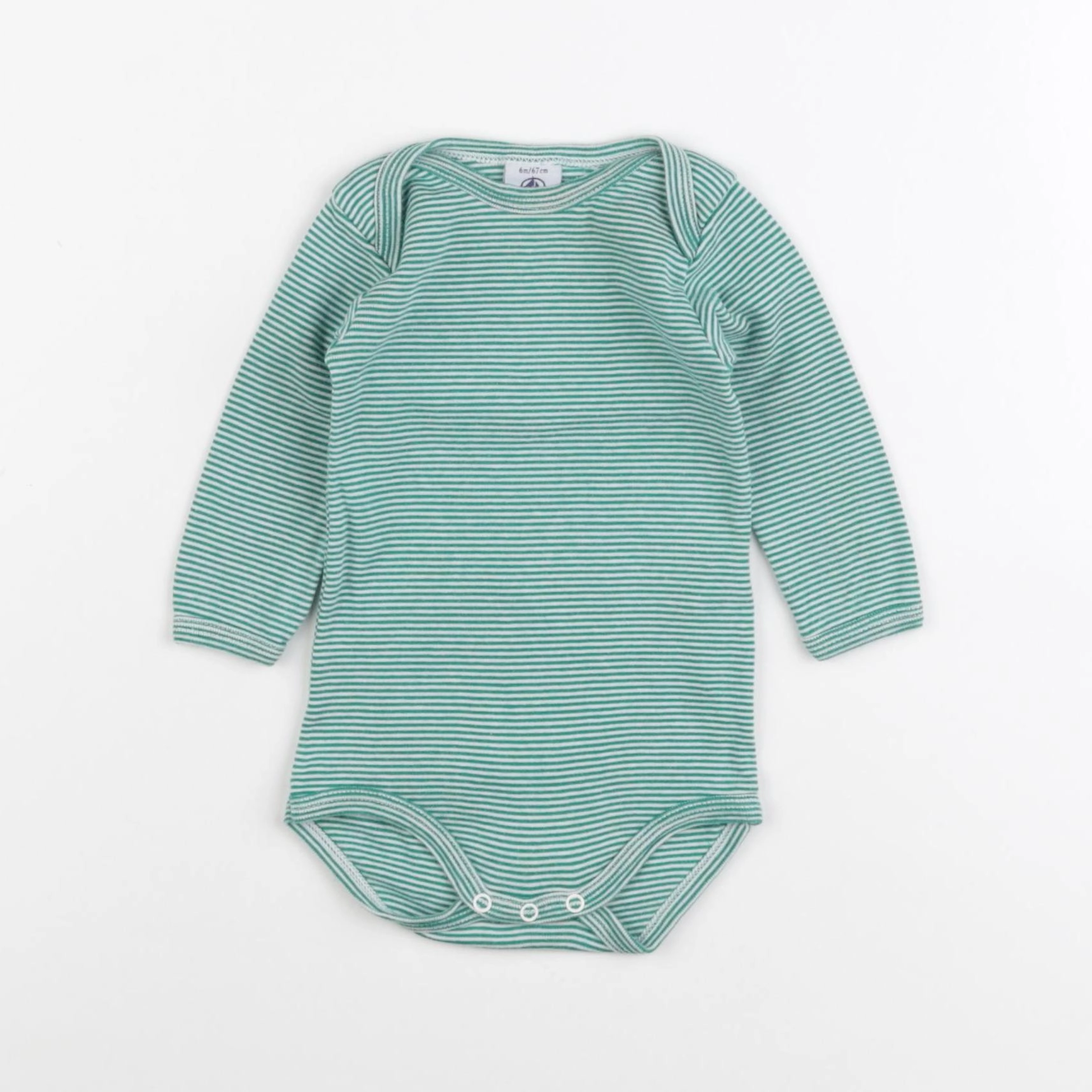 Petit Bateau - body vert - 6 mois