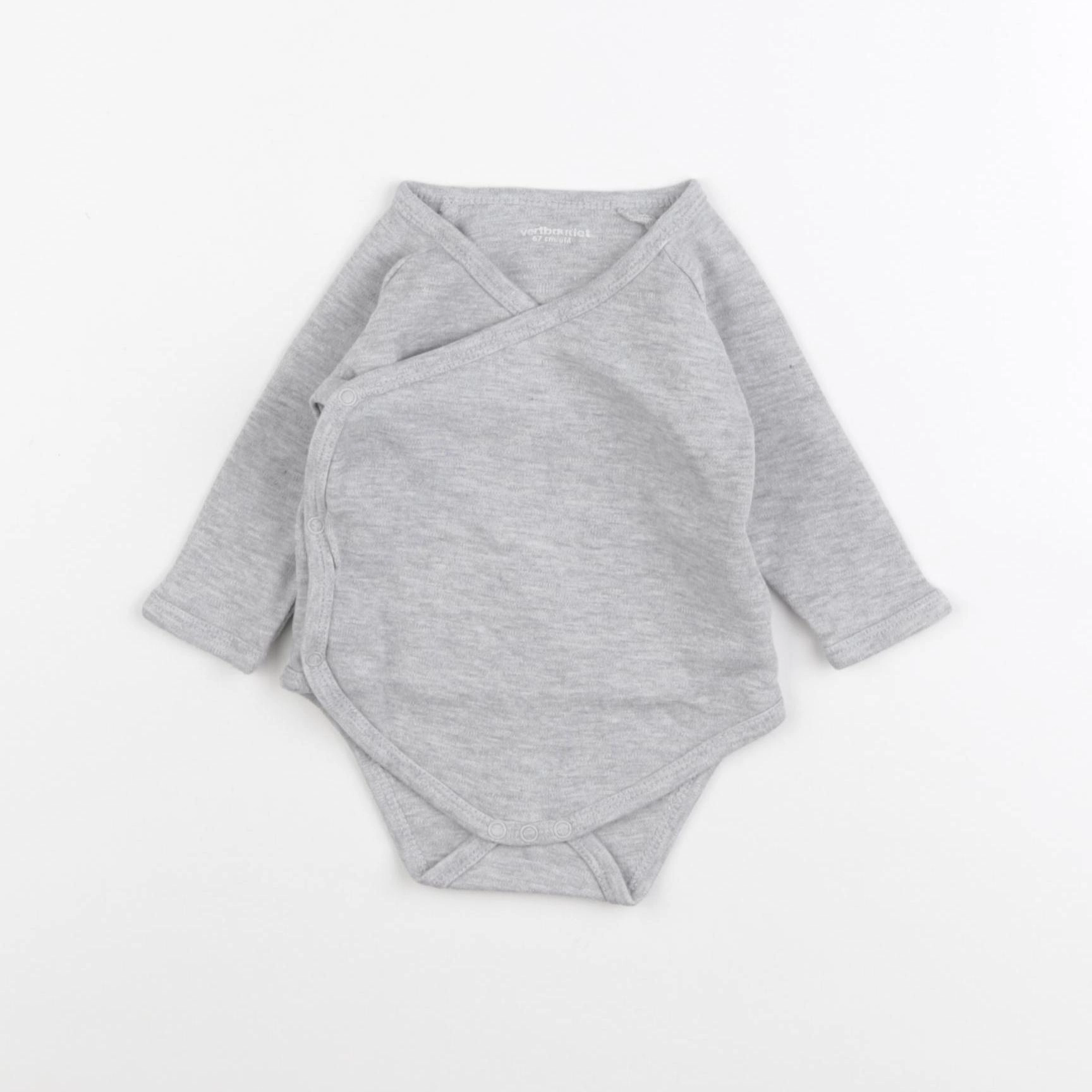 Vertbaudet - body gris - 6 mois