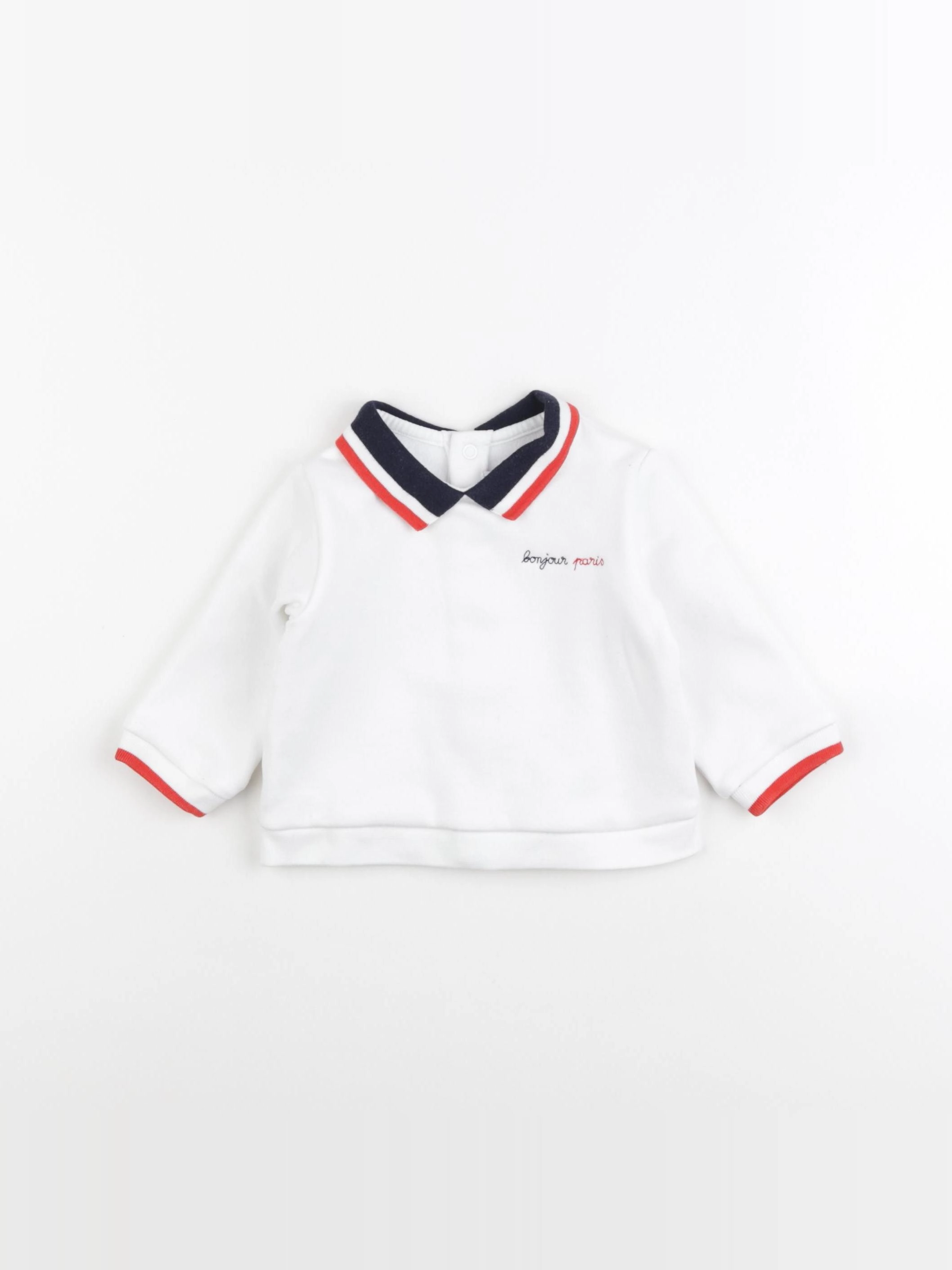 Jacadi - sweat blanc - 6 mois