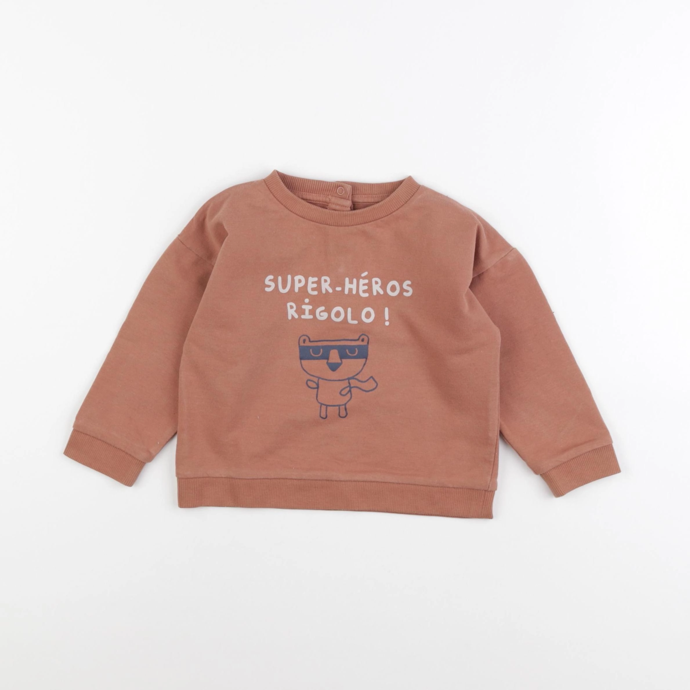 Vertbaudet - sweat marron - 24 mois