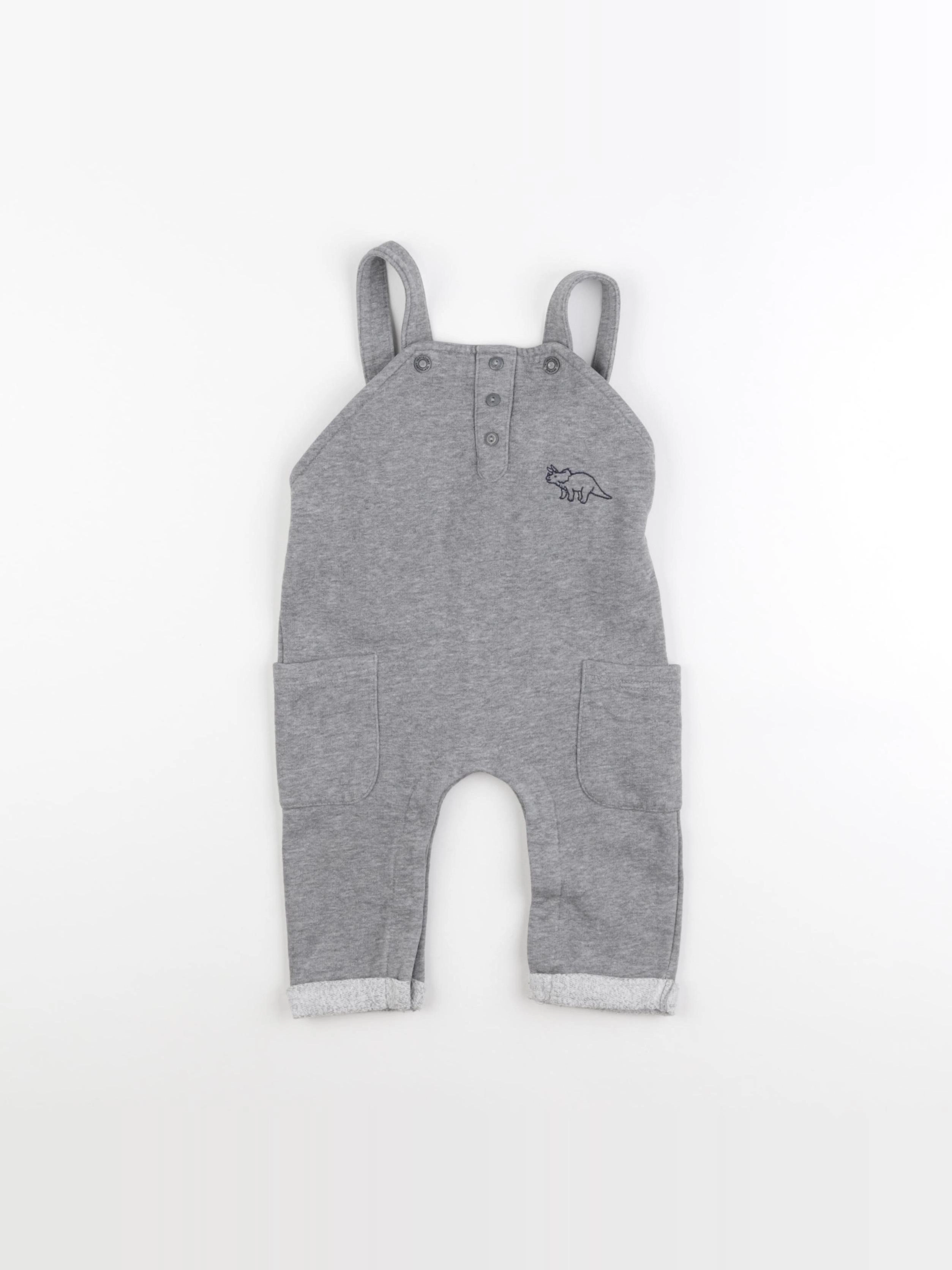 Vertbaudet - salopette gris - 9 mois
