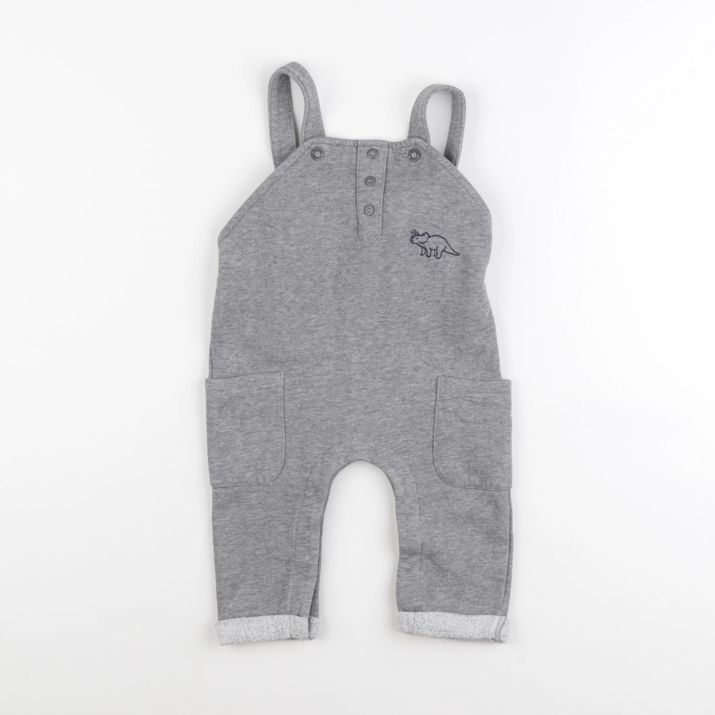 Vertbaudet - salopette gris - 9 mois