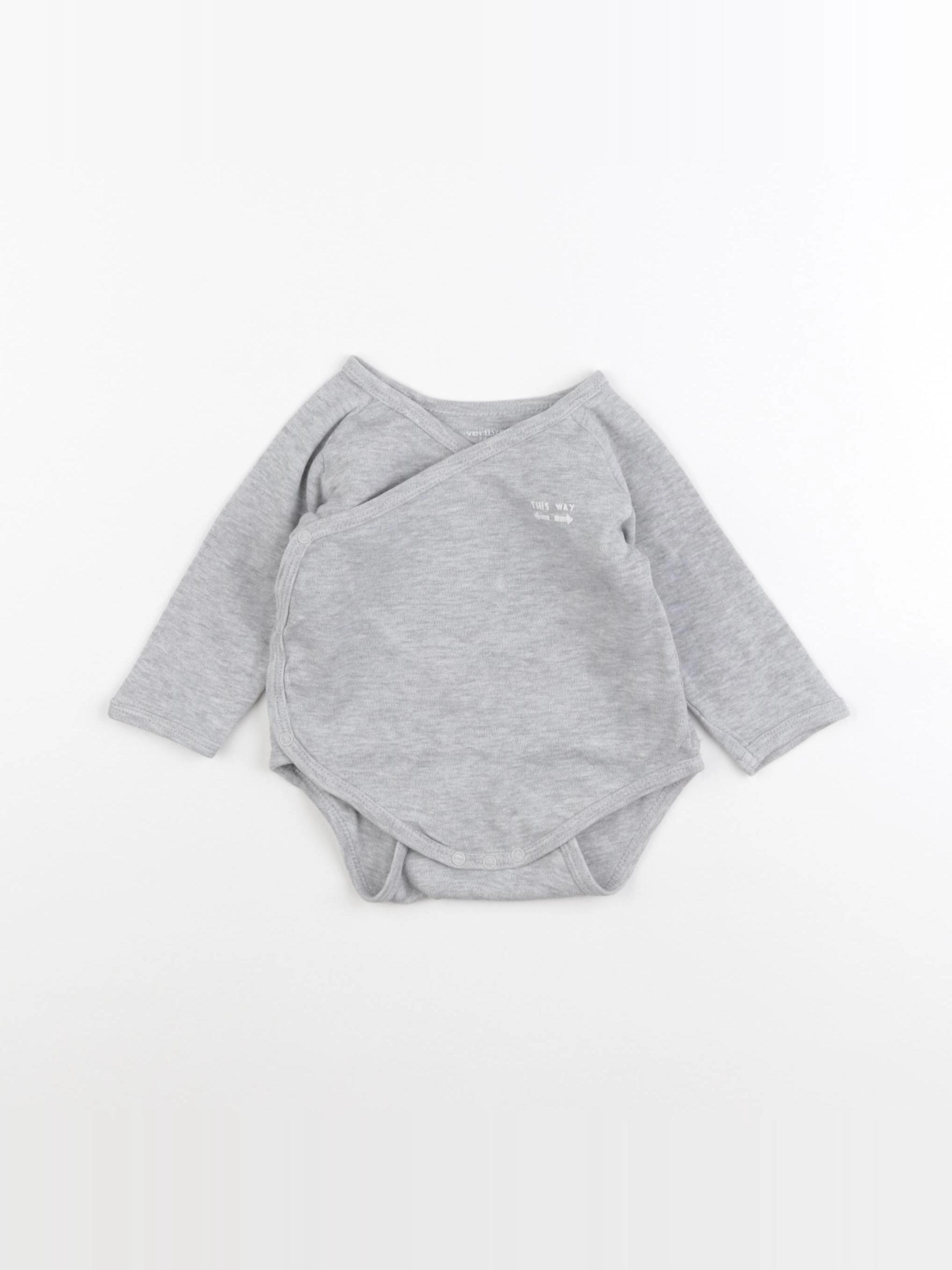 Vertbaudet - body gris - 12 mois