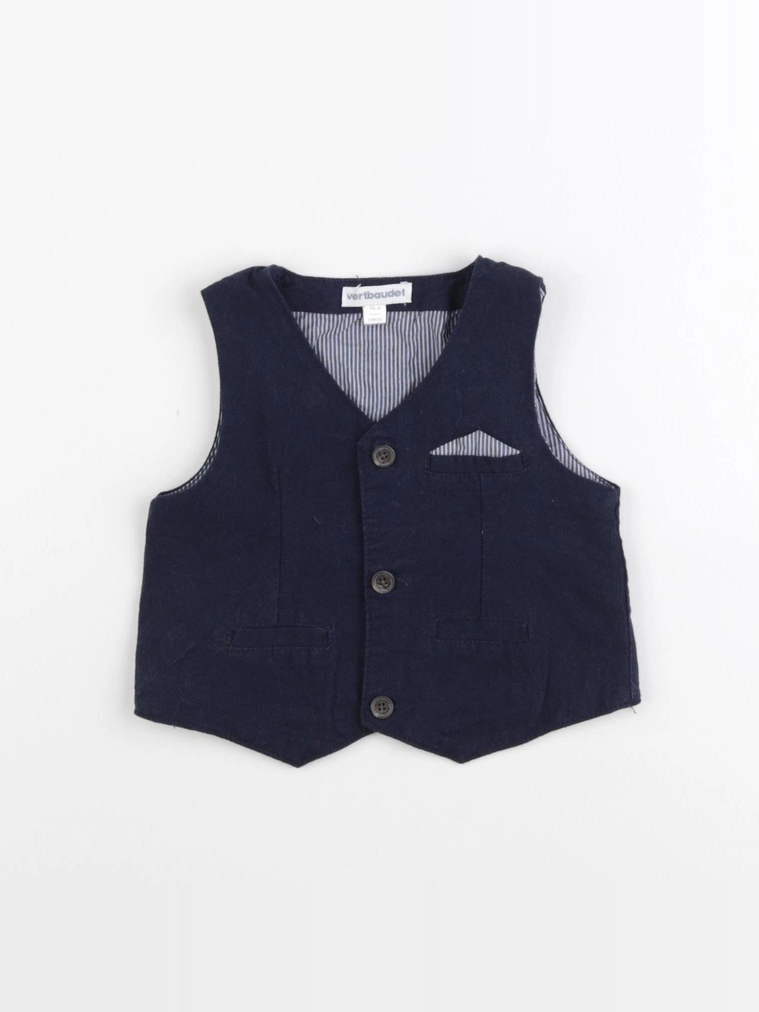 Vertbaudet - gilet bleu - 12 mois