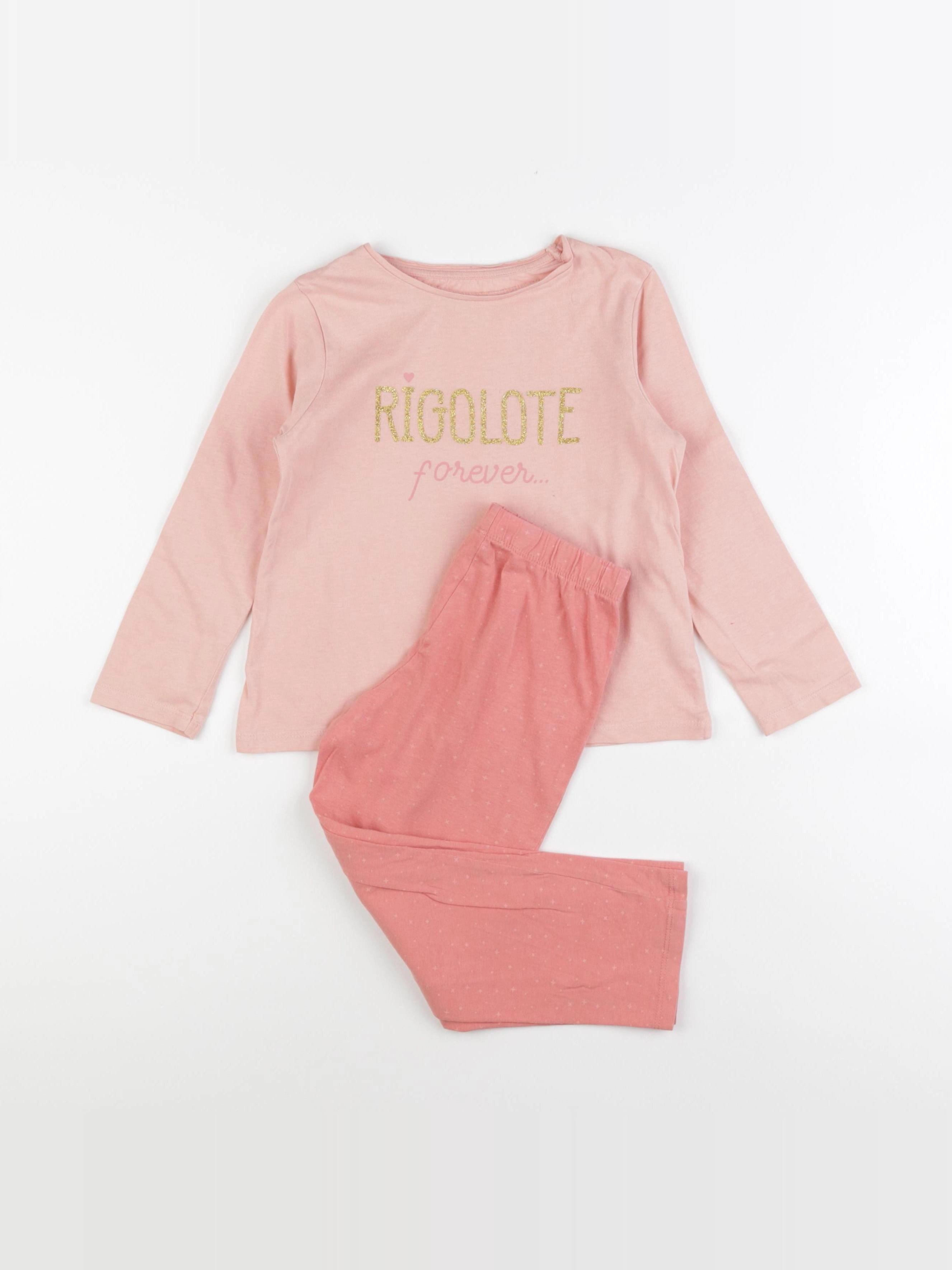 Vertbaudet - pyjama coton rose - 5 ans