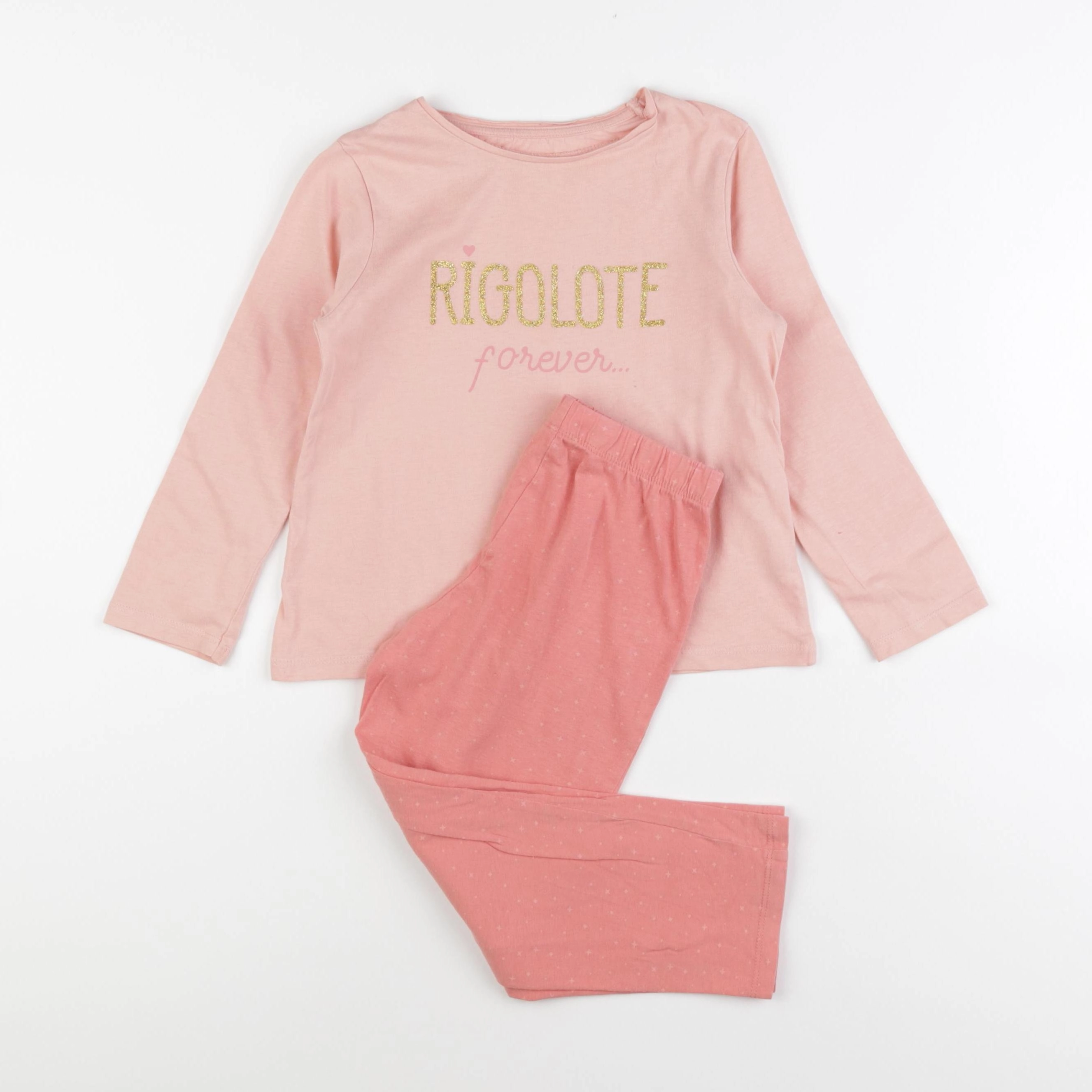 Vertbaudet - pyjama coton rose - 5 ans