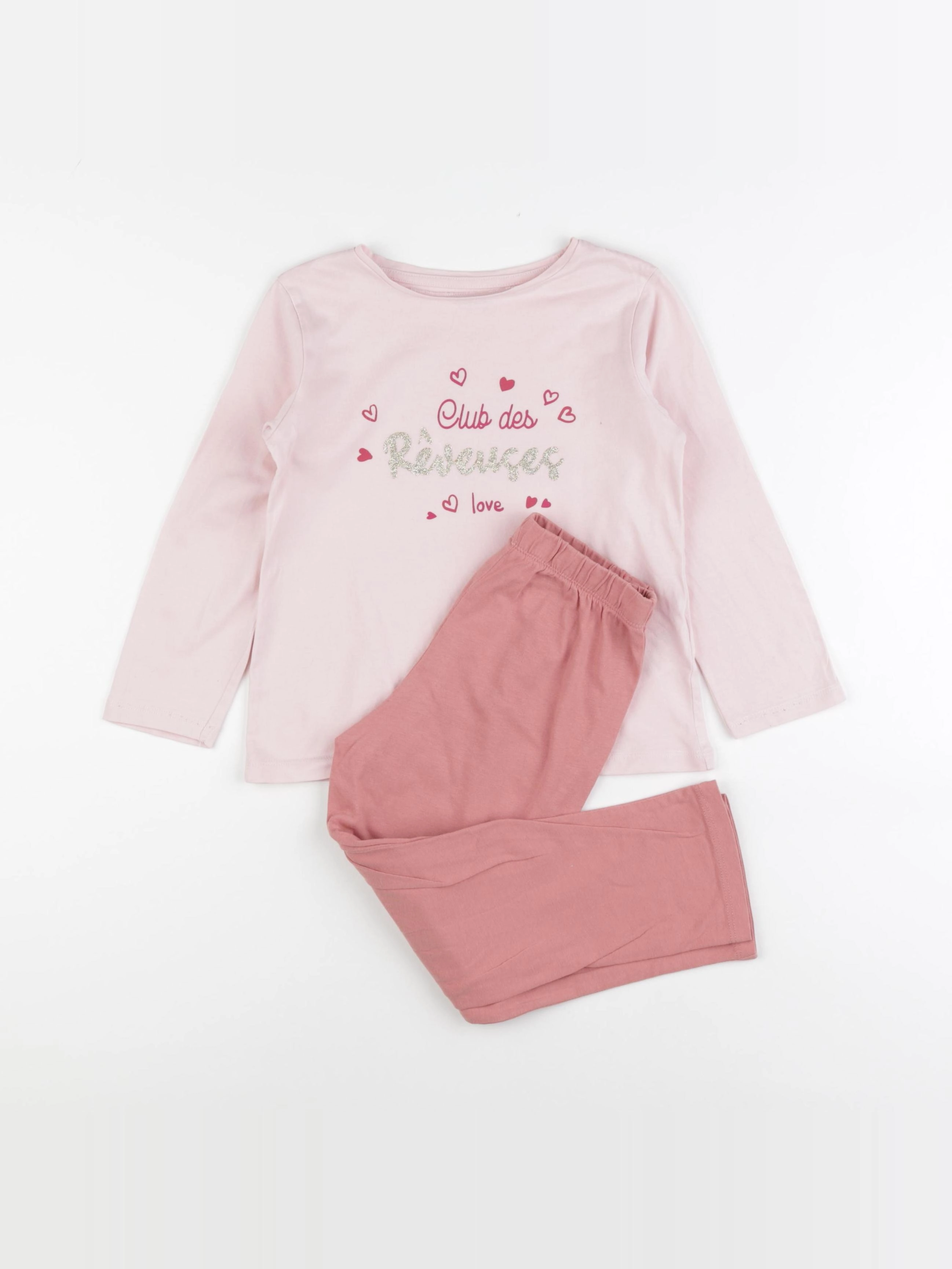 Vertbaudet - pyjama coton rose - 5 ans