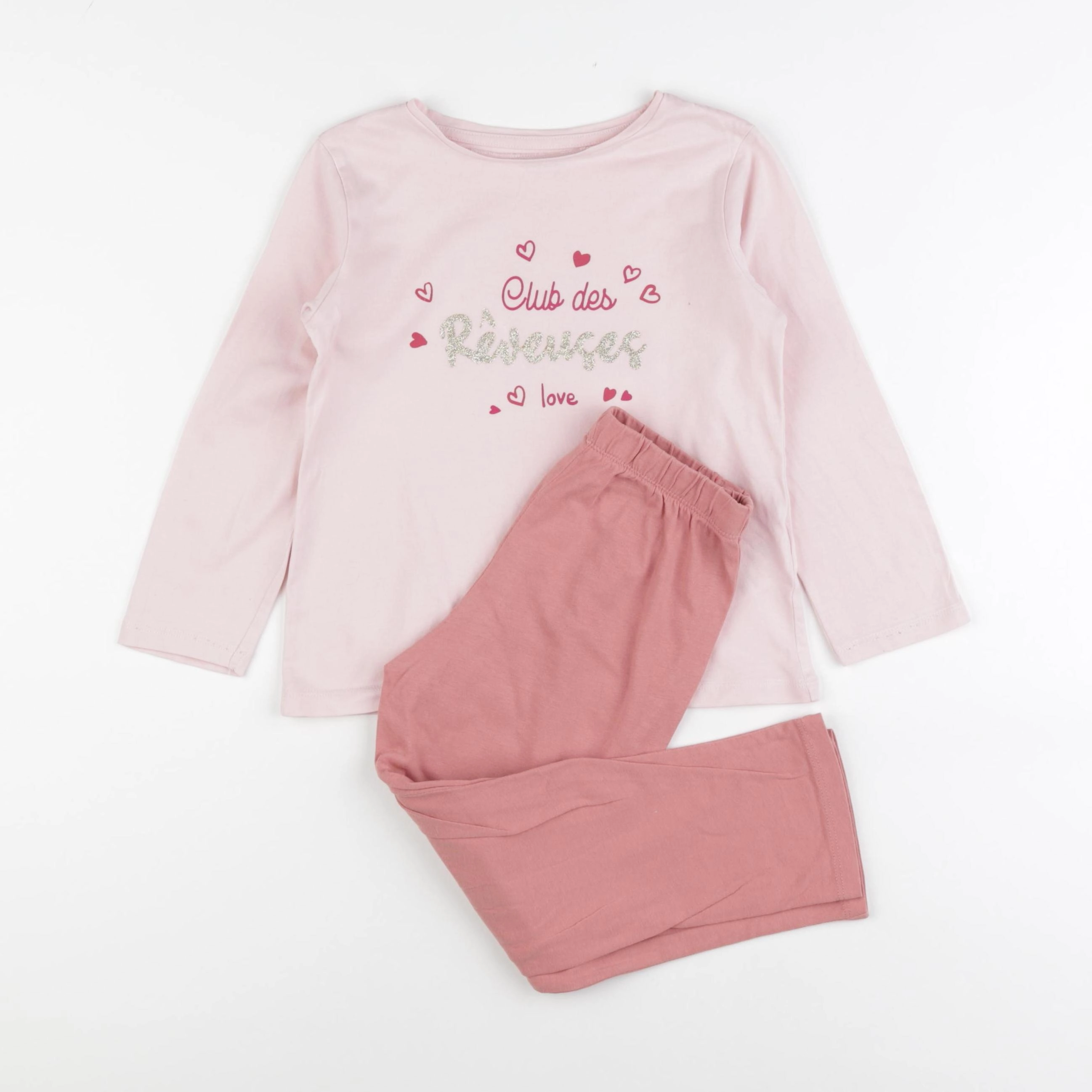 Vertbaudet - pyjama coton rose - 5 ans