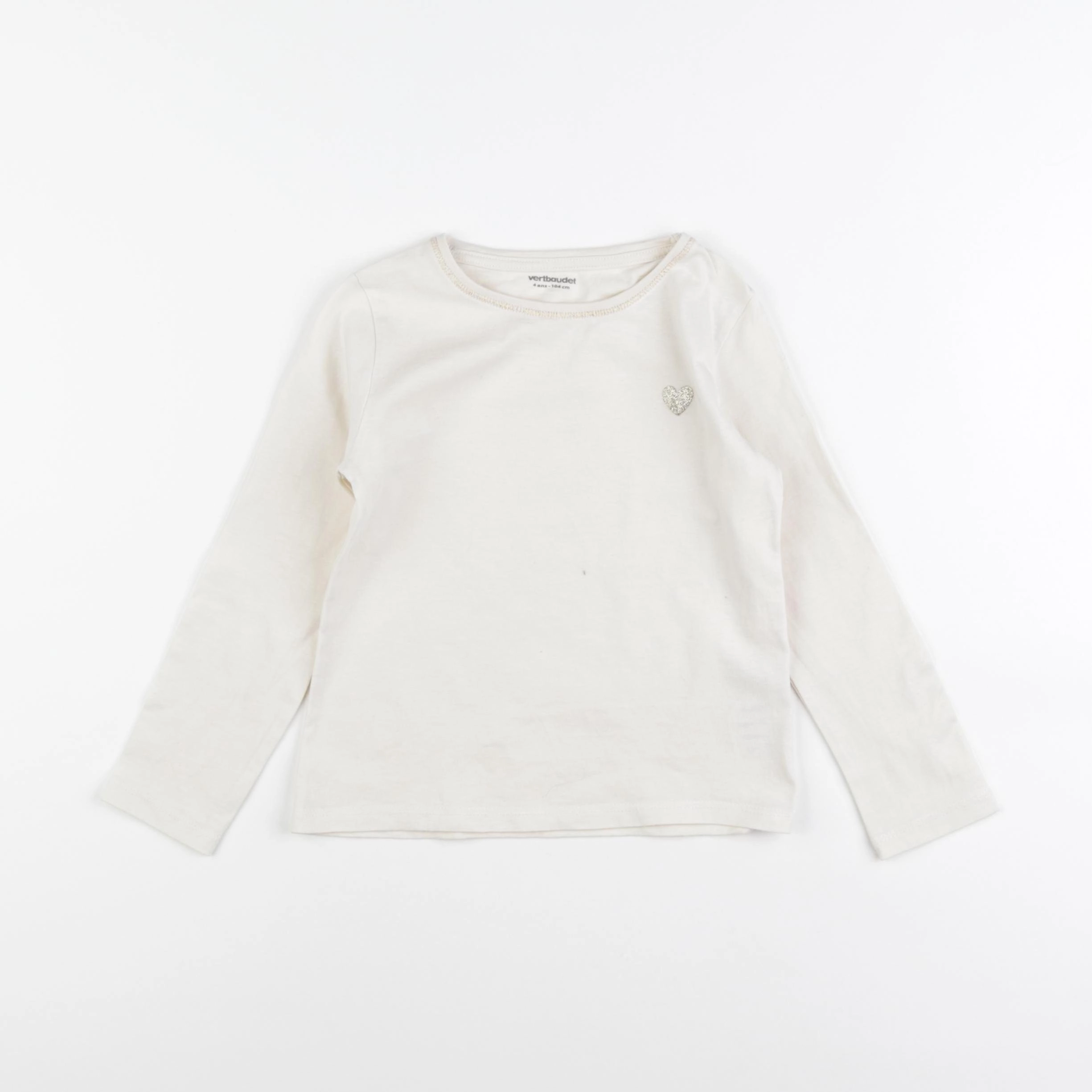 Vertbaudet - tee-shirt beige - 4 ans