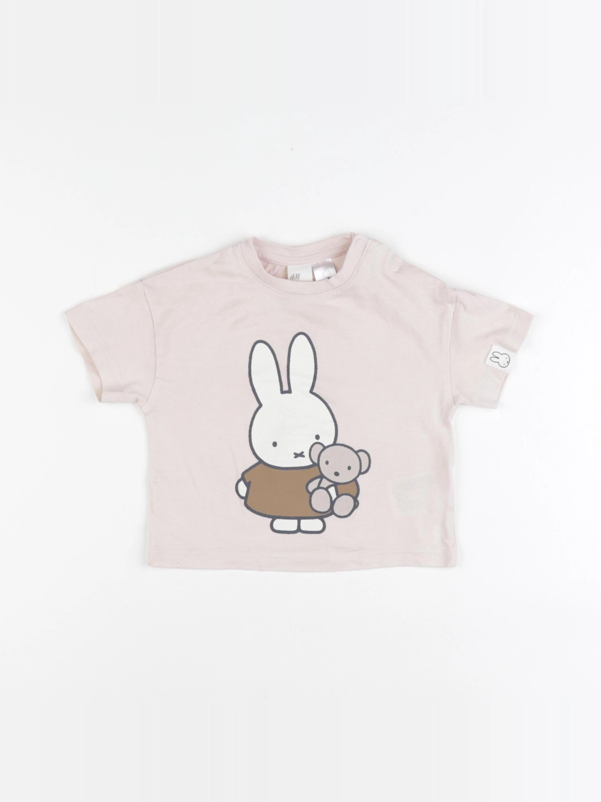 H&M - tee-shirt rose - 3/6 mois