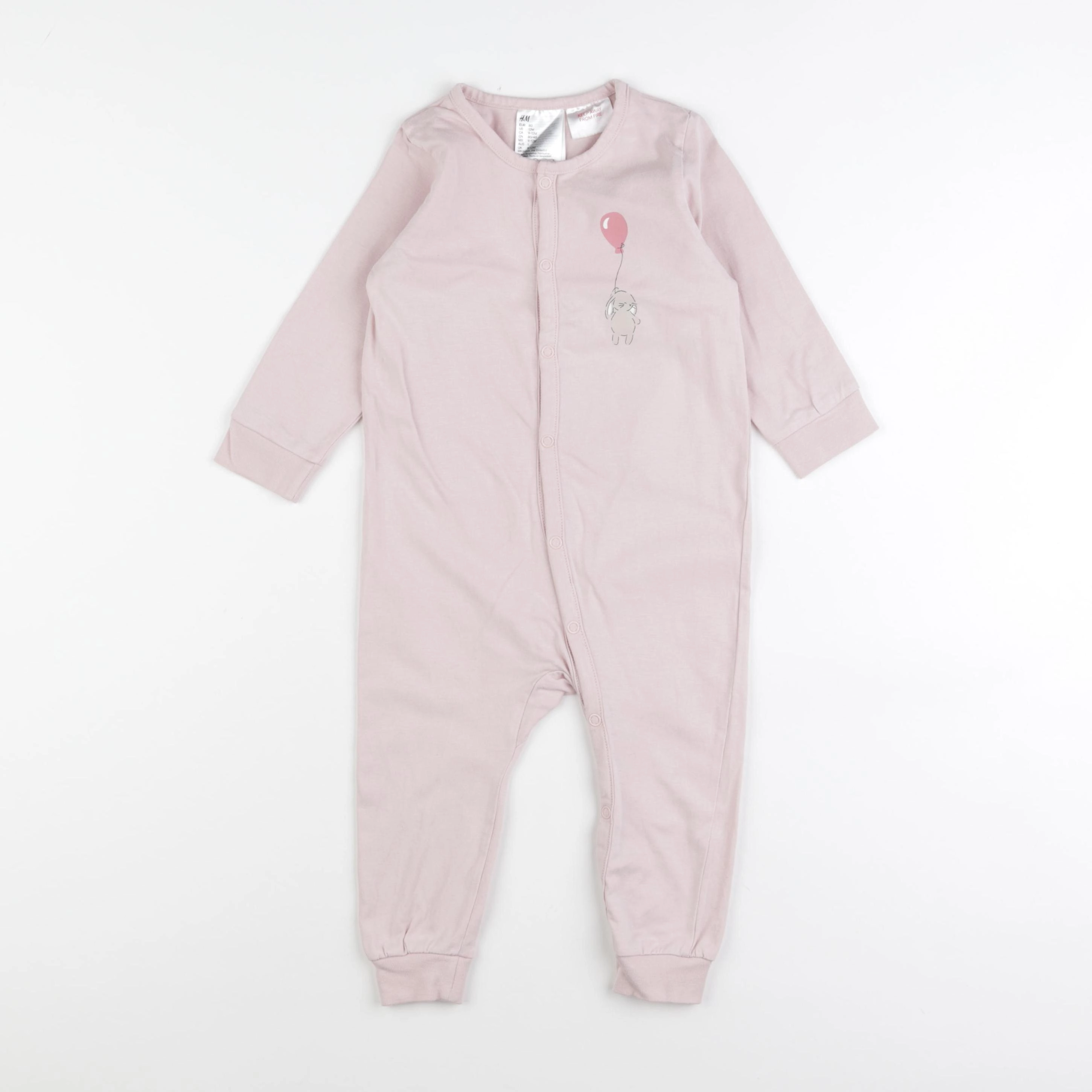 H&M - pyjama coton rose - 9/12 mois