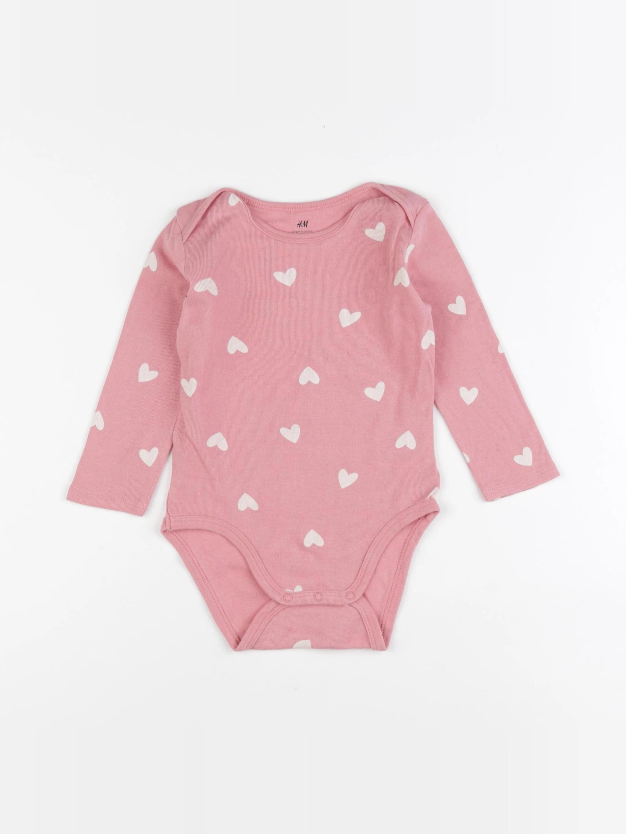 H&M - body rose - 9/12 mois
