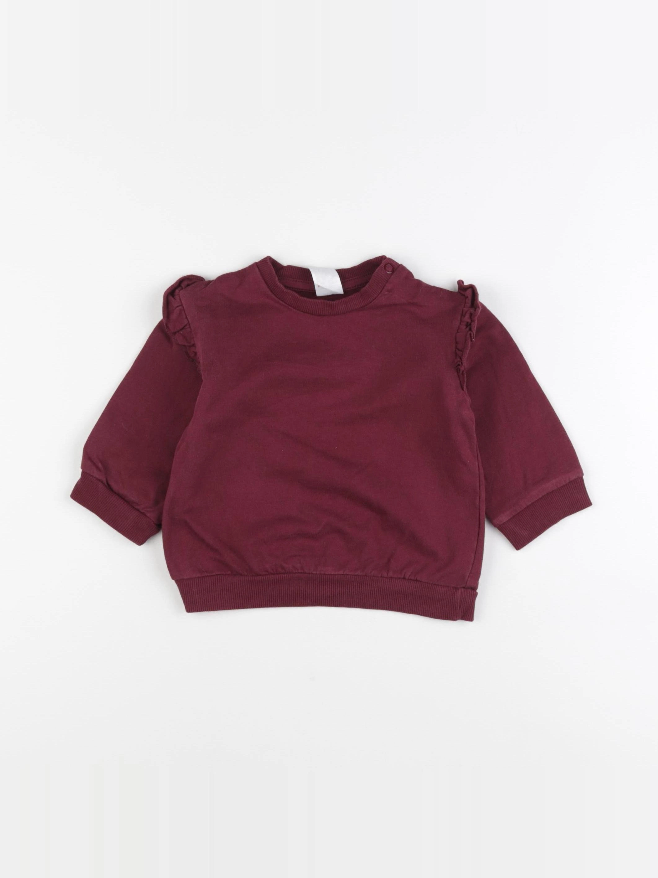 H&M - sweat rouge - 6/9 mois
