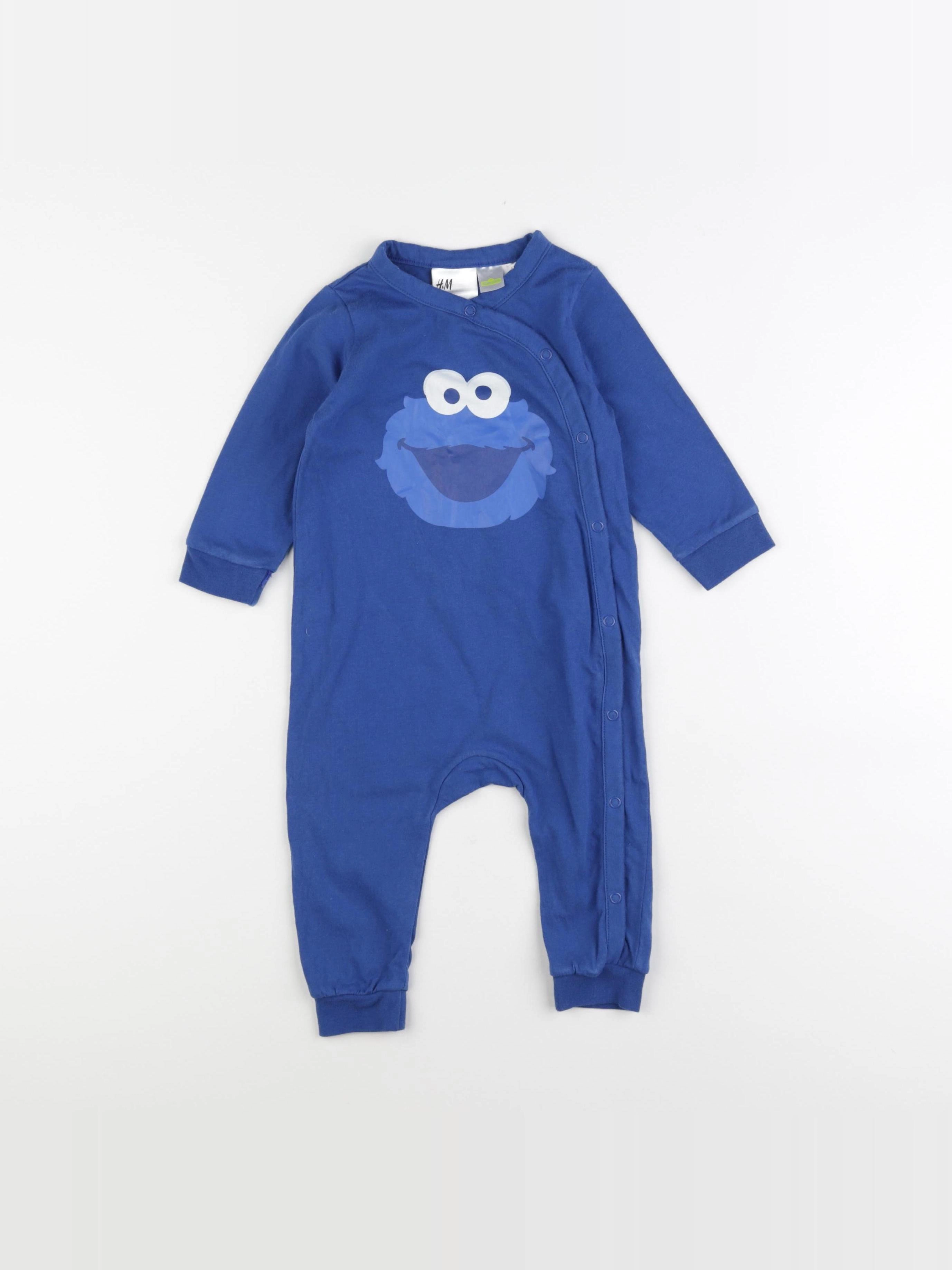 H&M - pyjama coton bleu - 6/9 mois