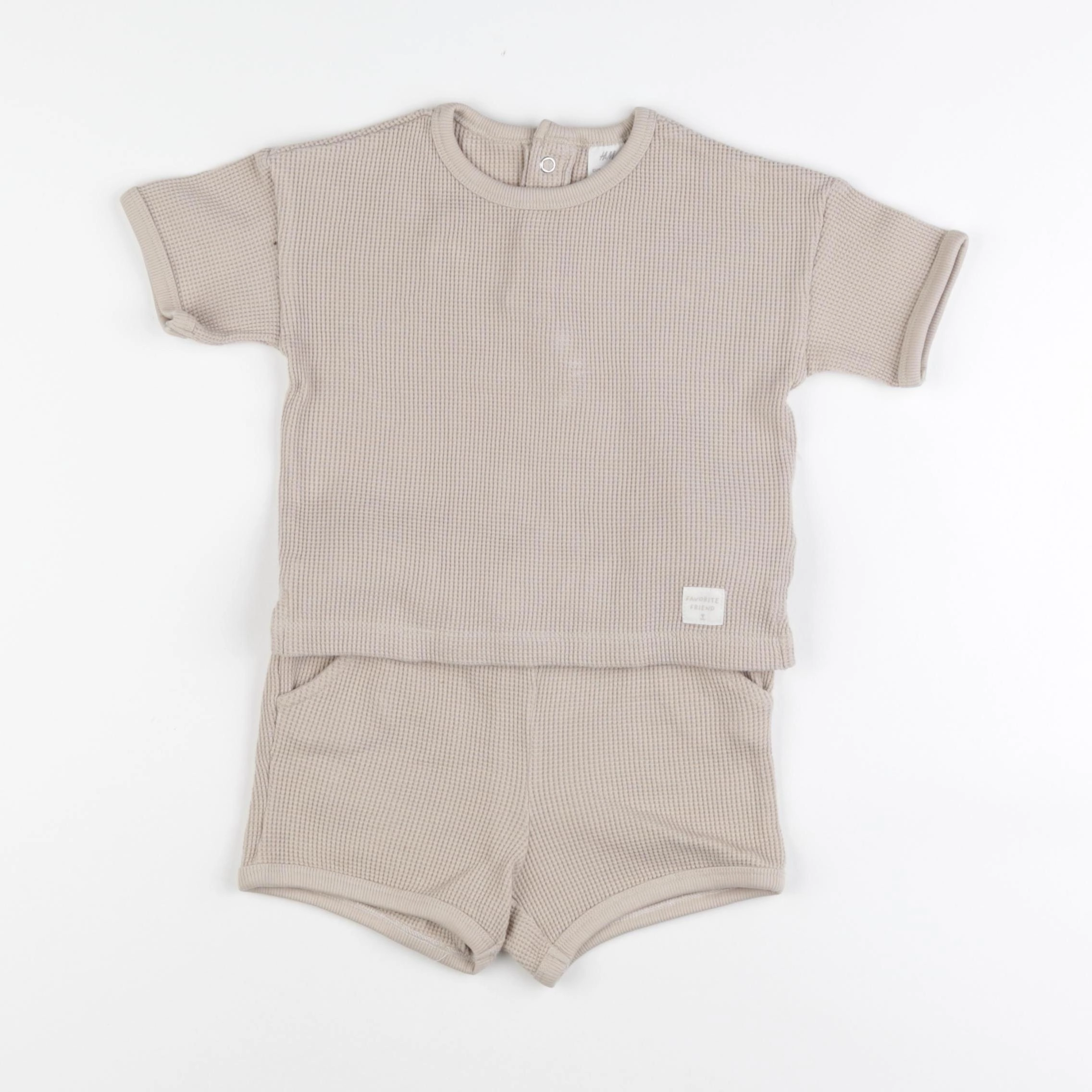 H&M - pyjama coton beige - 3/6 mois