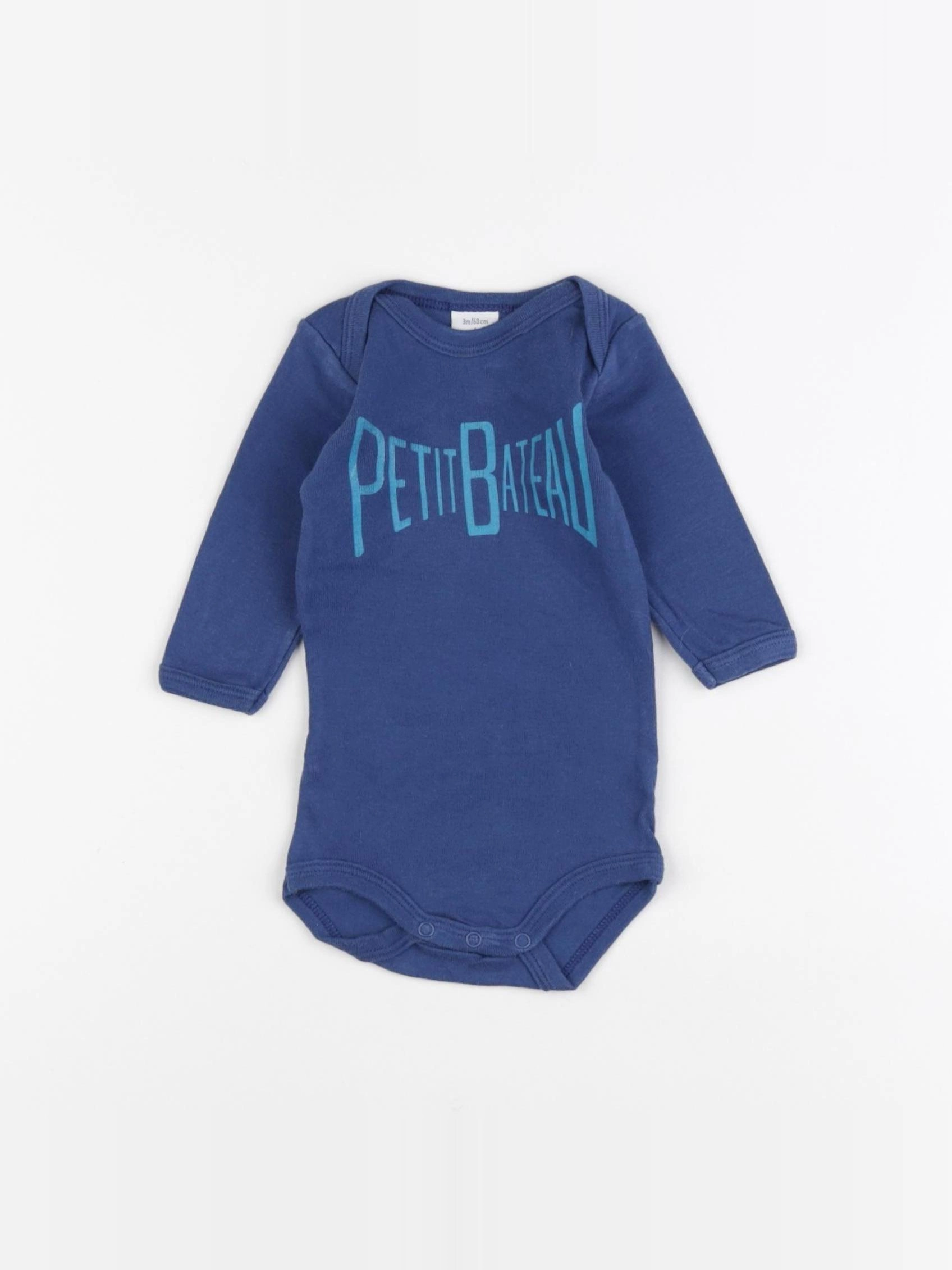 Petit Bateau - body bleu - 3 mois