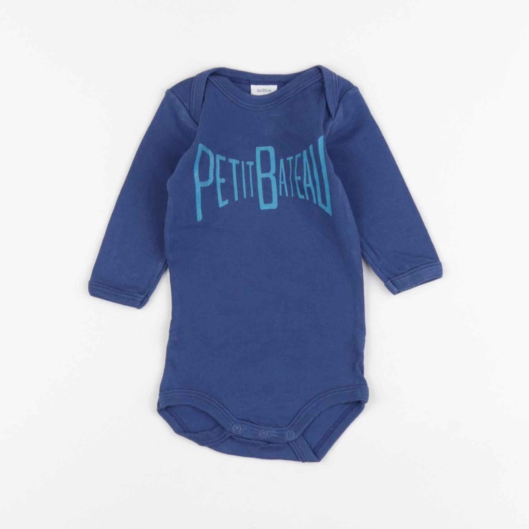 Petit Bateau - body bleu - 3 mois