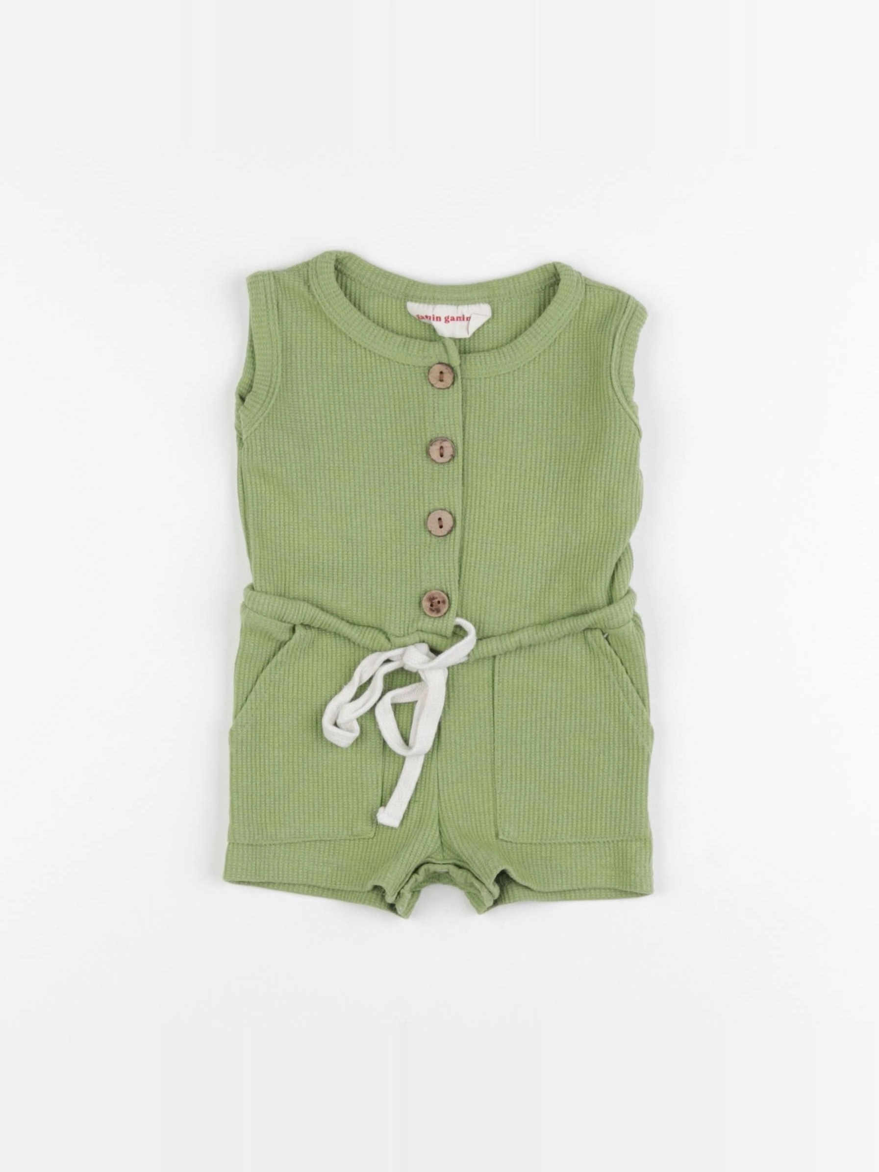 Gamin gamine - combinaison vert - 3/6 mois