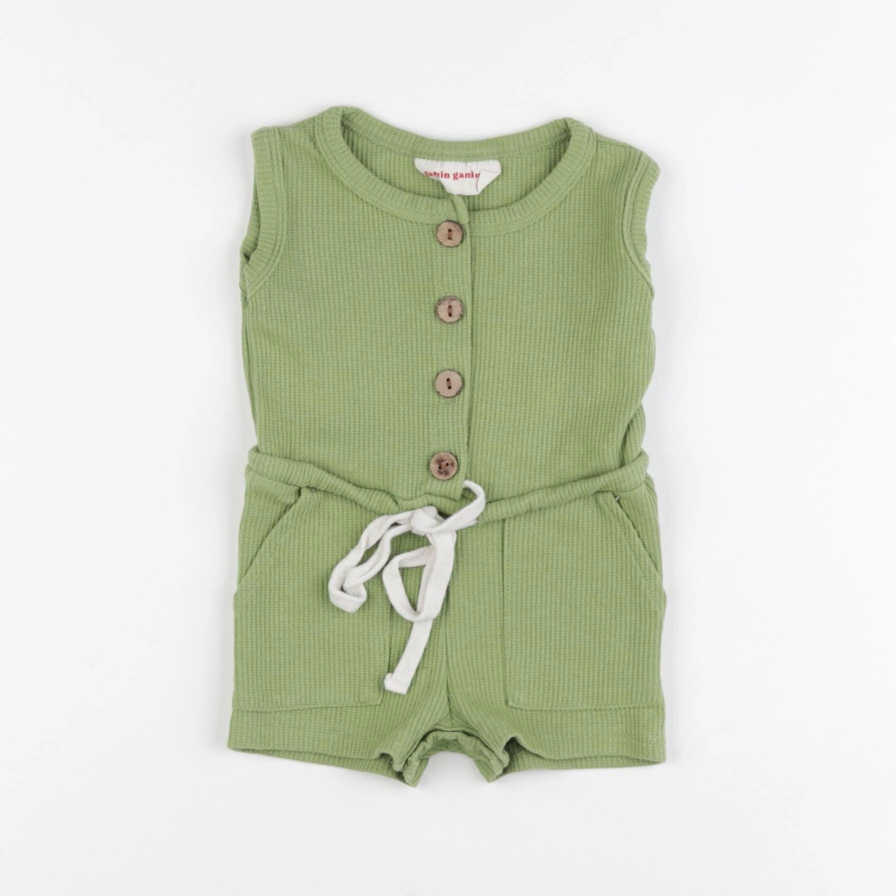Gamin gamine - combinaison vert - 3/6 mois