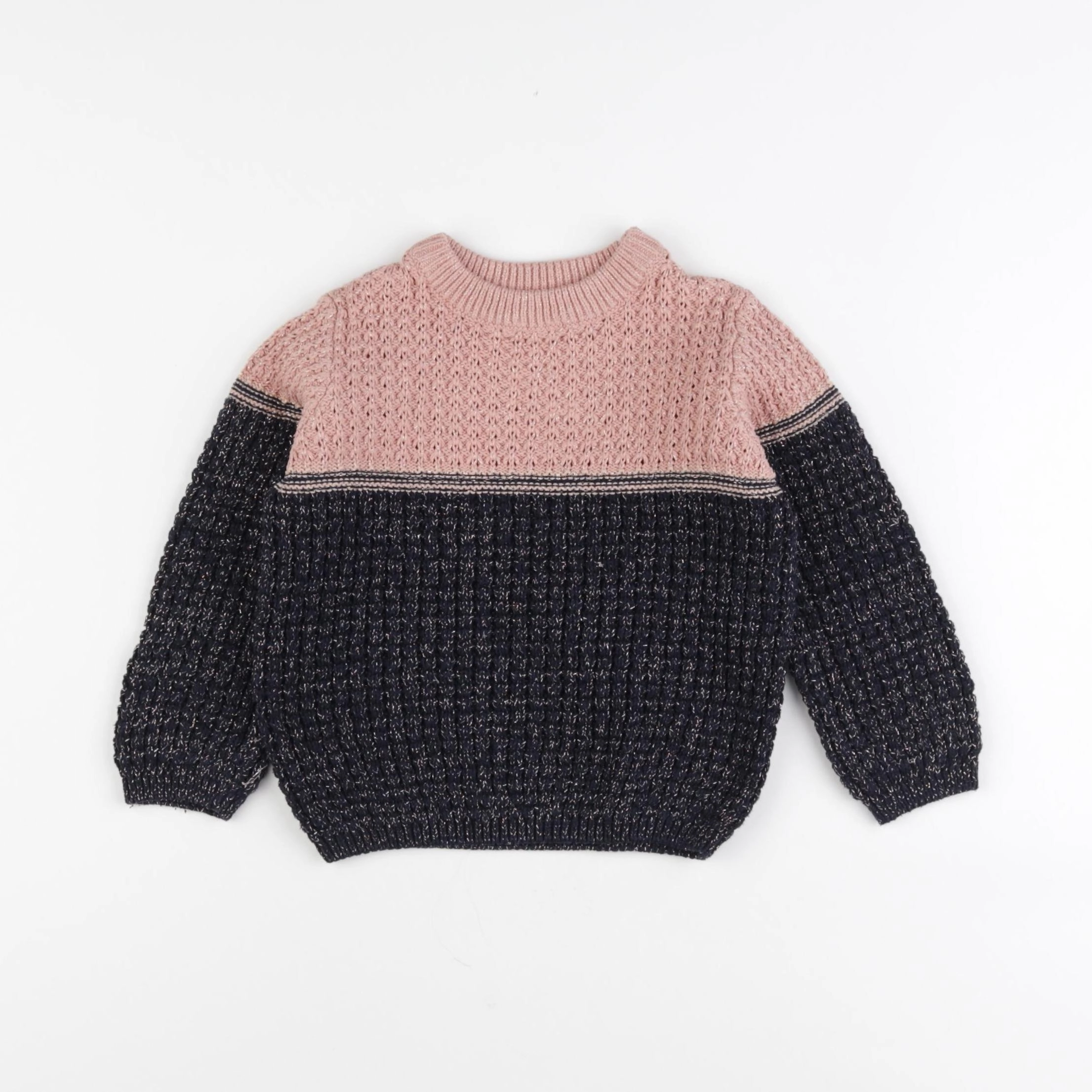 Little Cigogne - pull rose, or - 2 ans
