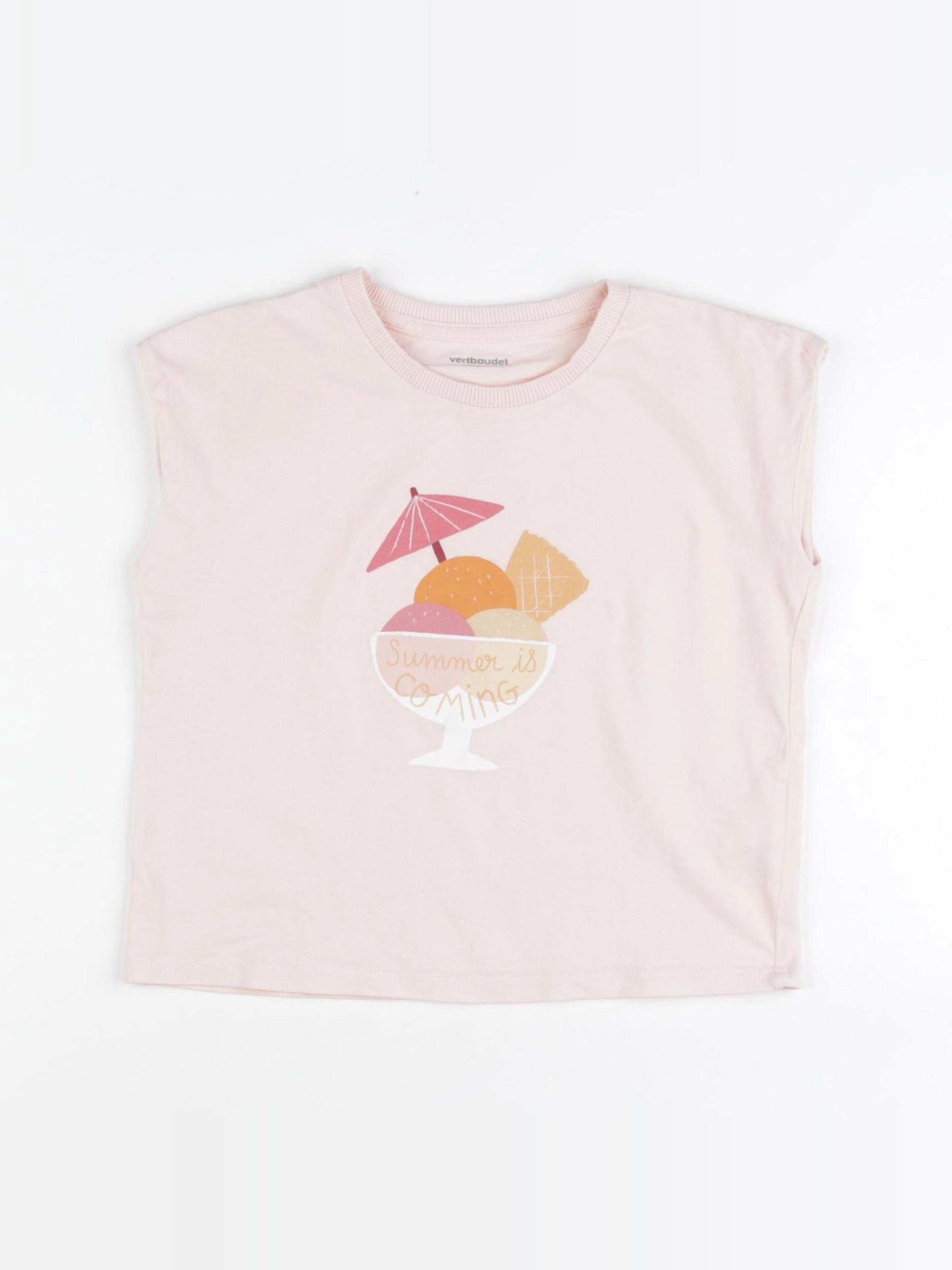 Vertbaudet - tee-shirt rose - 4 ans