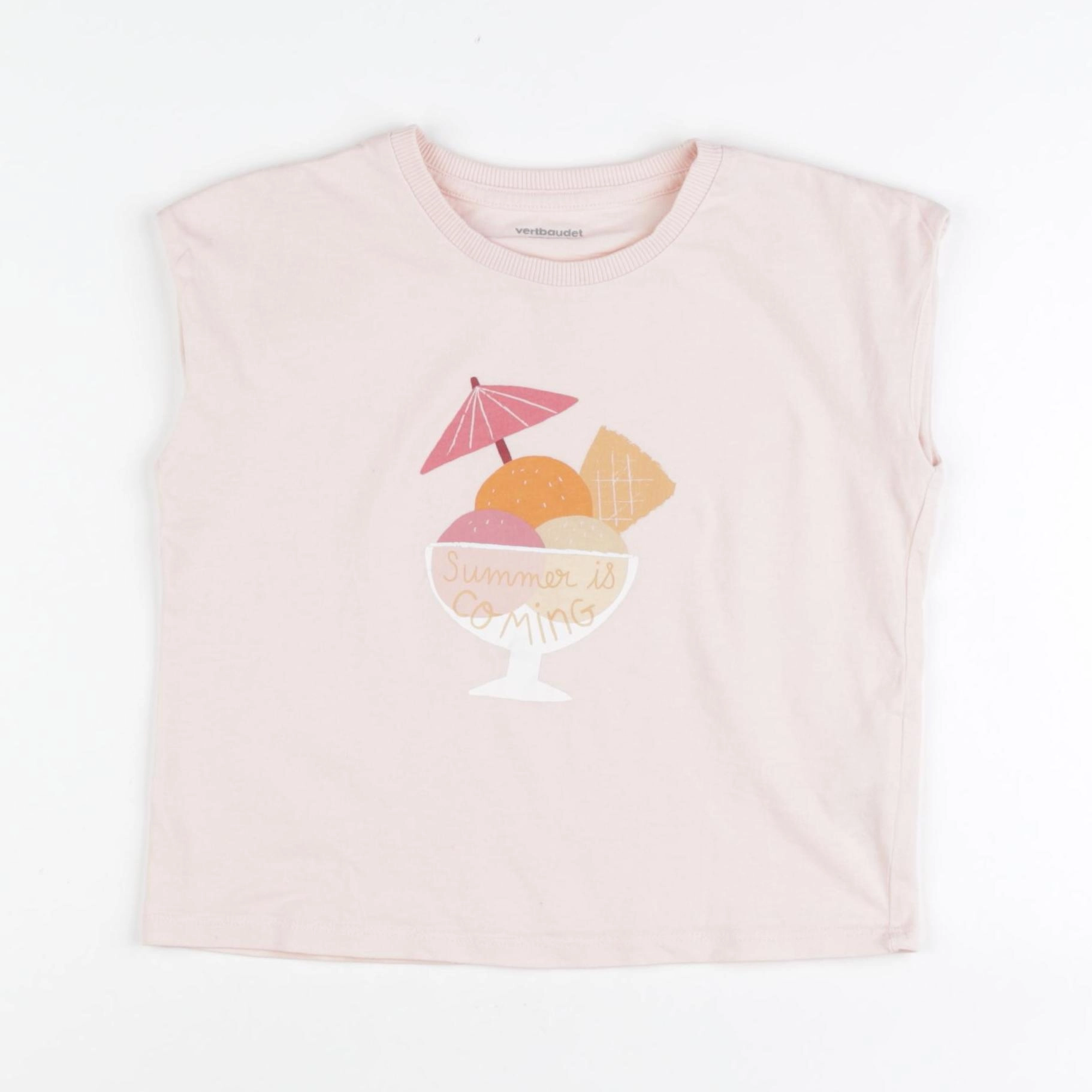 Vertbaudet - tee-shirt rose - 4 ans