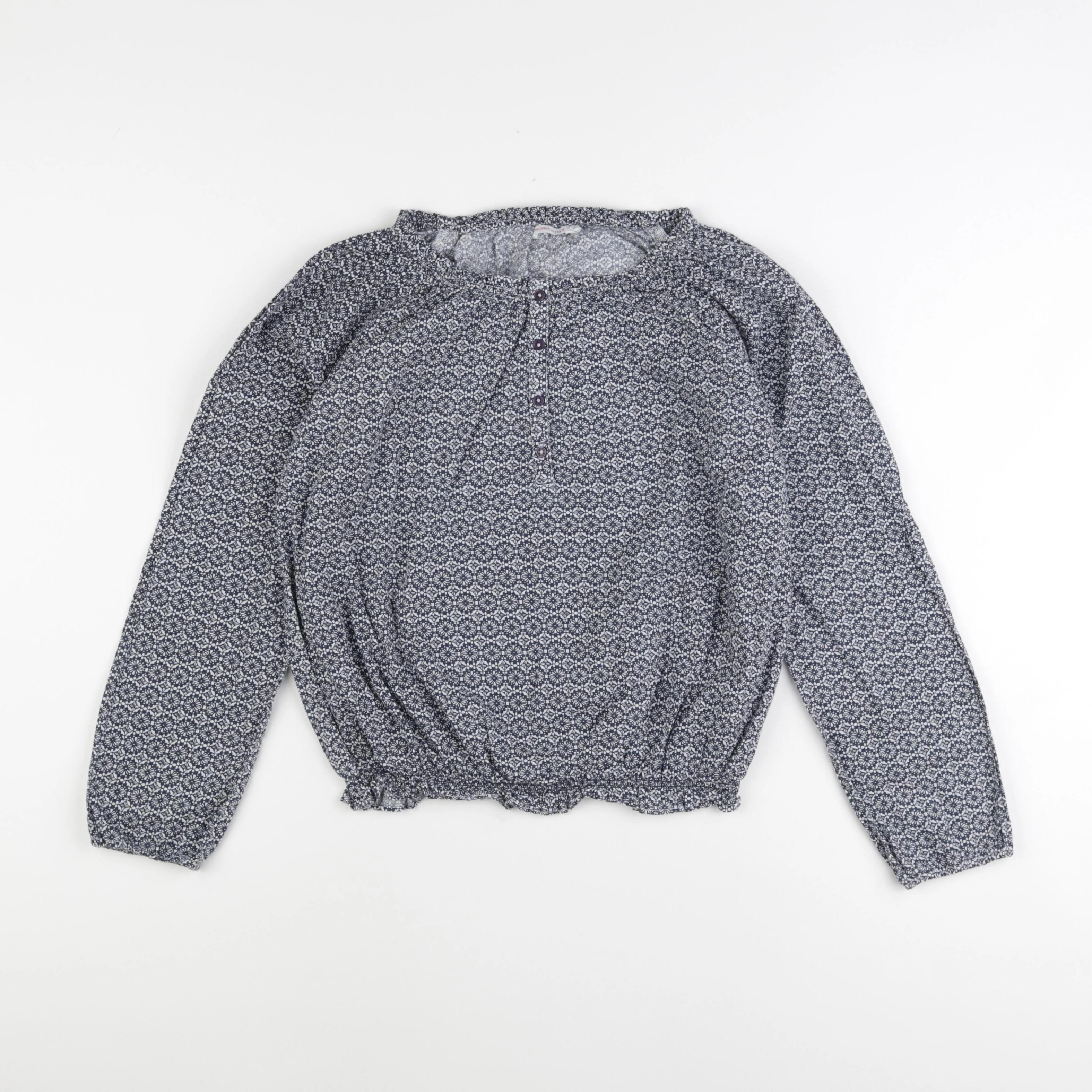Monoprix - blouse bleu, blanc - 12 ans