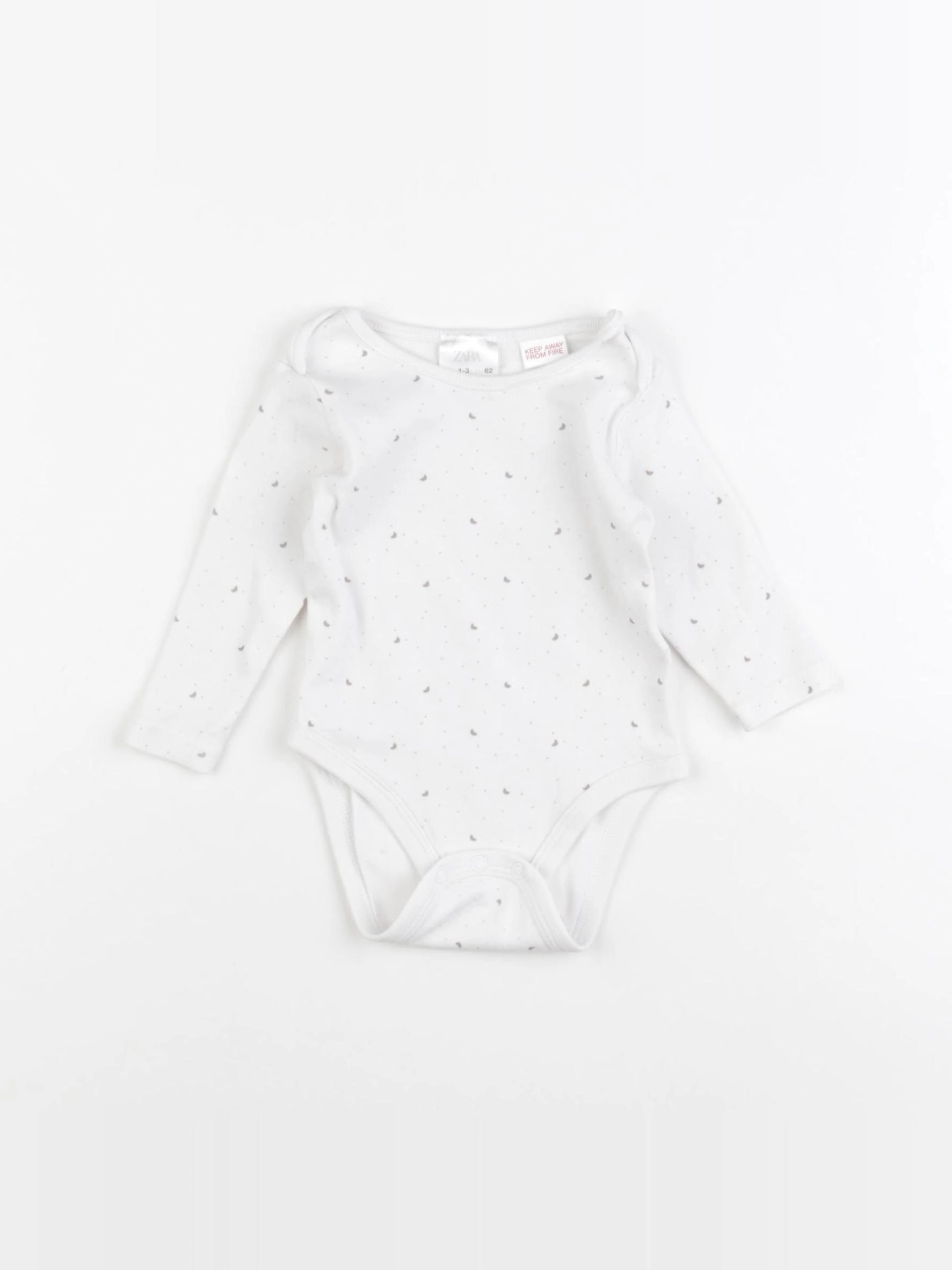 Zara - body blanc, gris - 1/3 mois