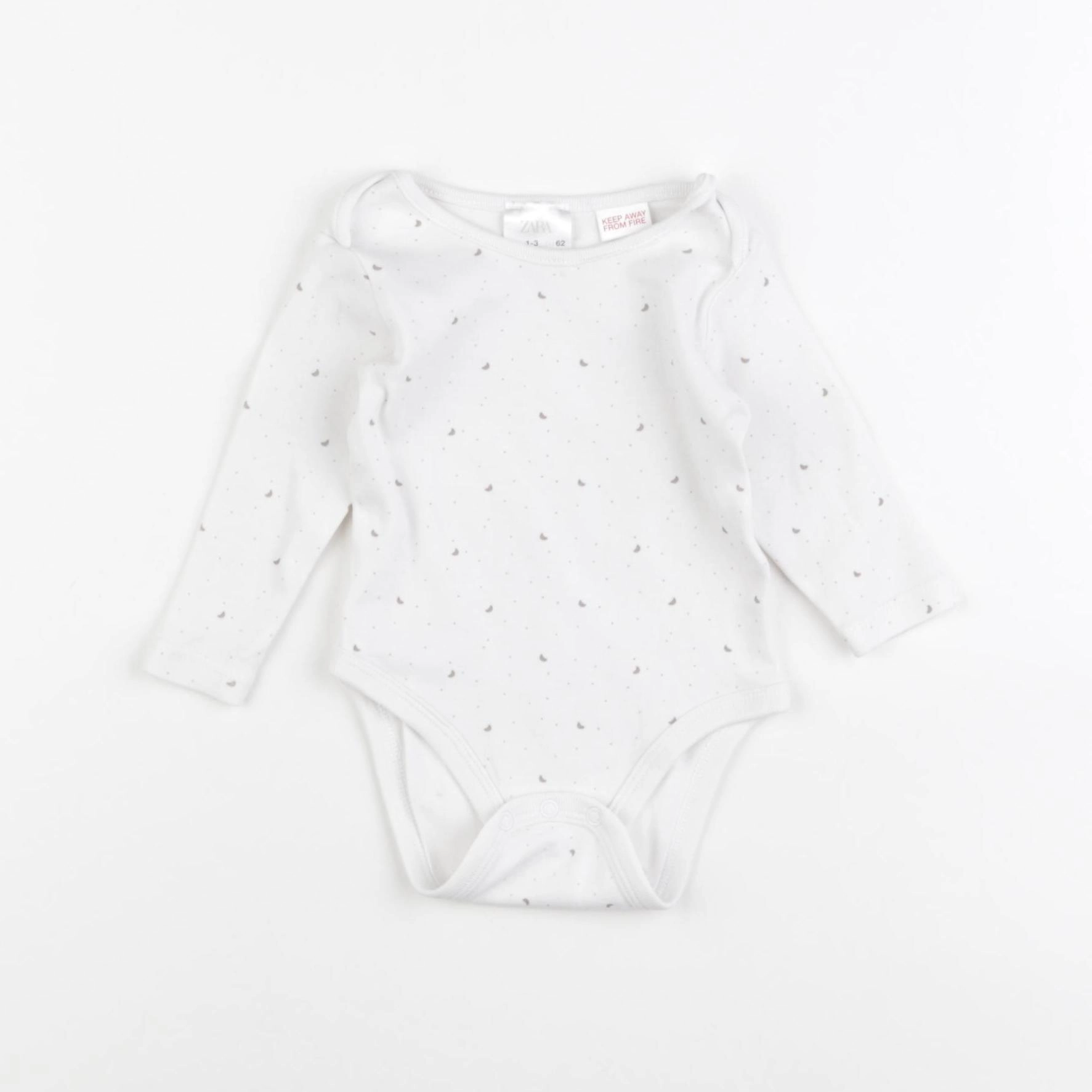 Zara - body blanc, gris - 1/3 mois