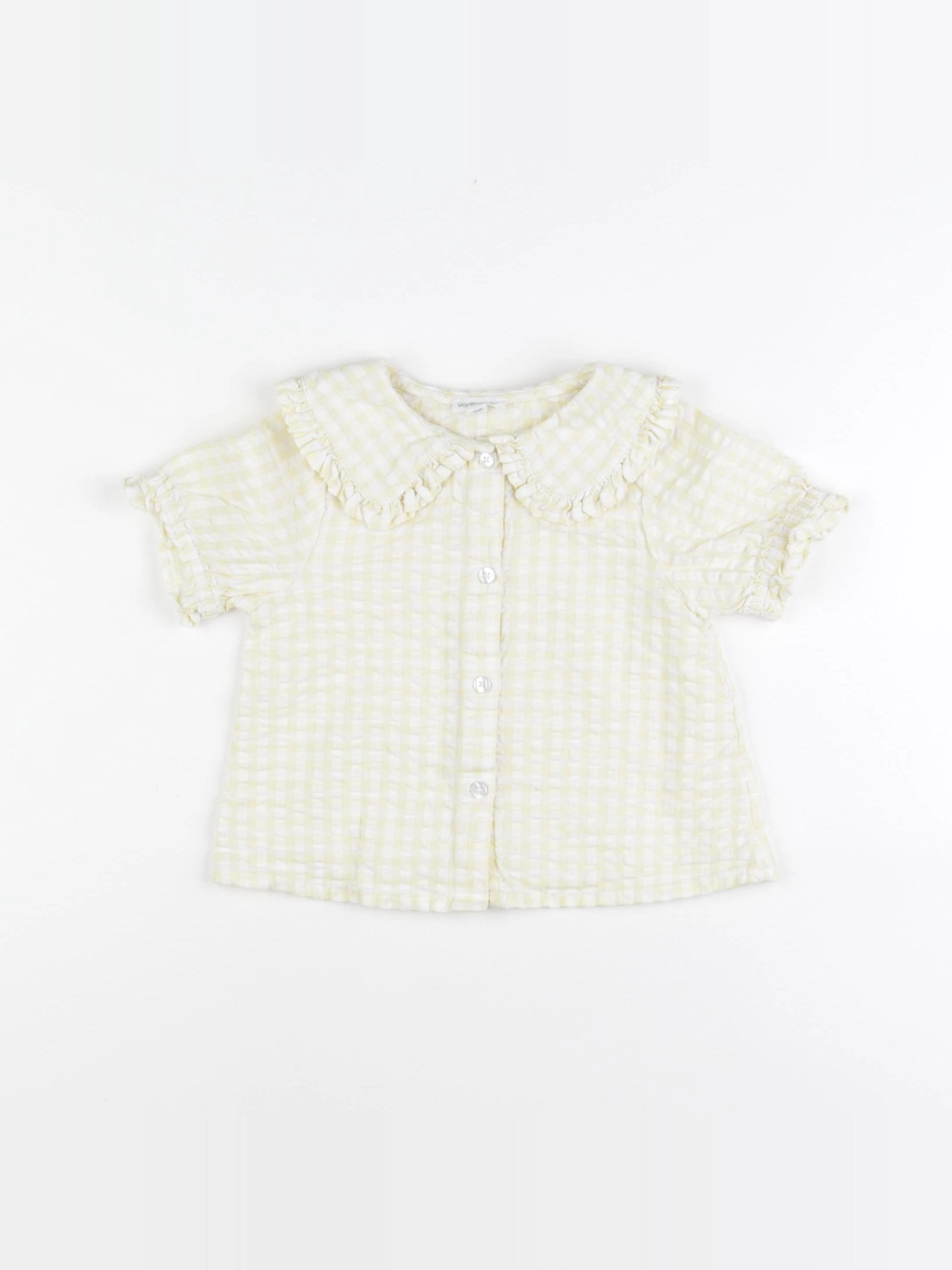 Vertbaudet - blouse jaune, blanc - 3 ans
