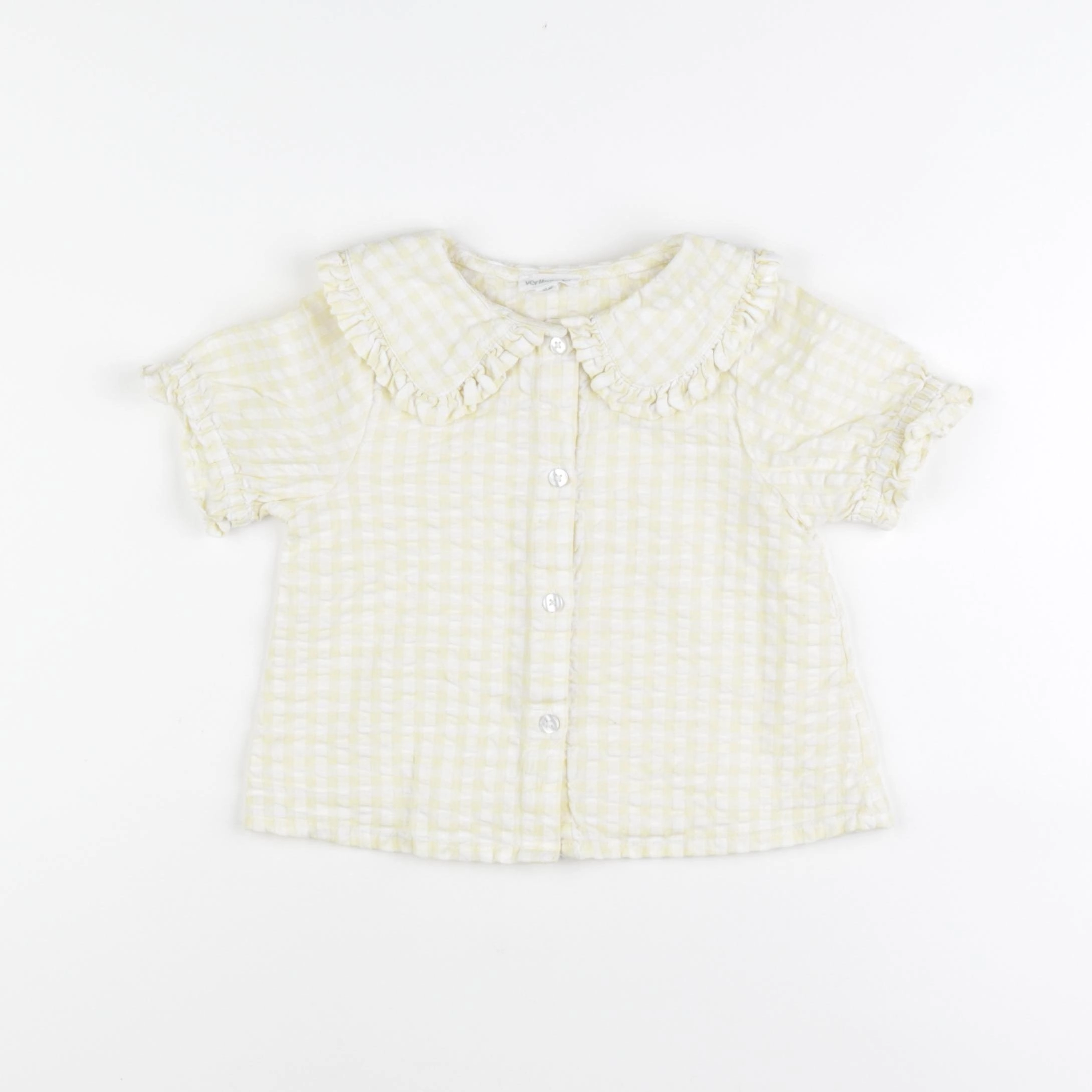 Vertbaudet - blouse jaune, blanc - 3 ans