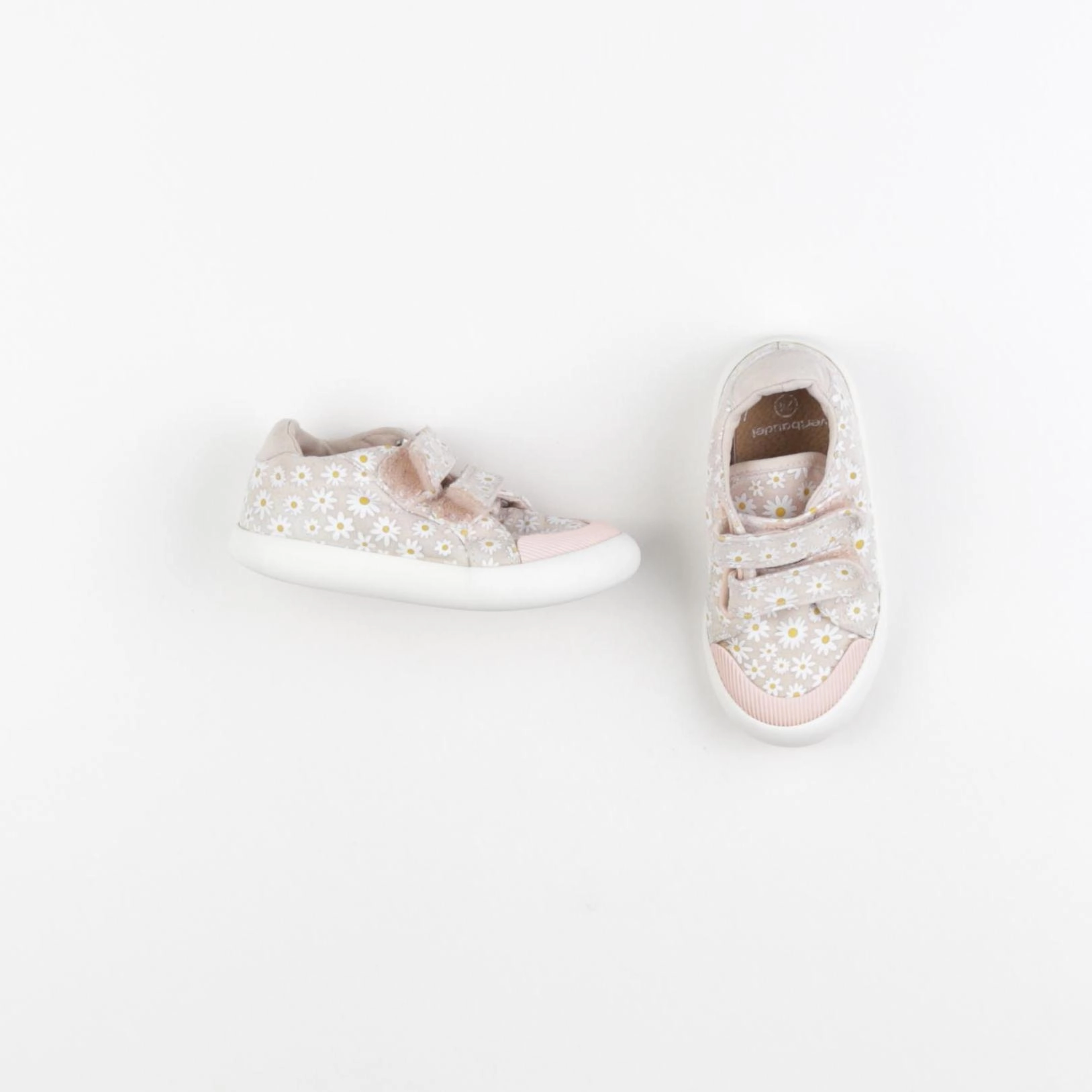 Vertbaudet - tennis à scratch/ lacets argent, rose - pointure 24