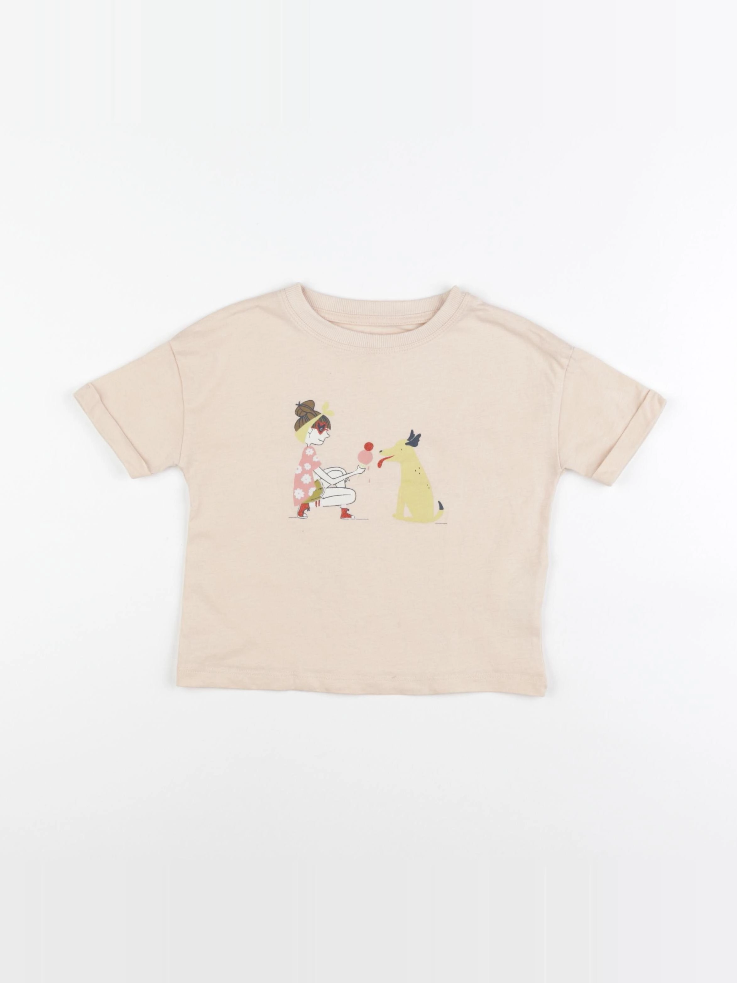 Vertbaudet - tee-shirt beige - 3 ans