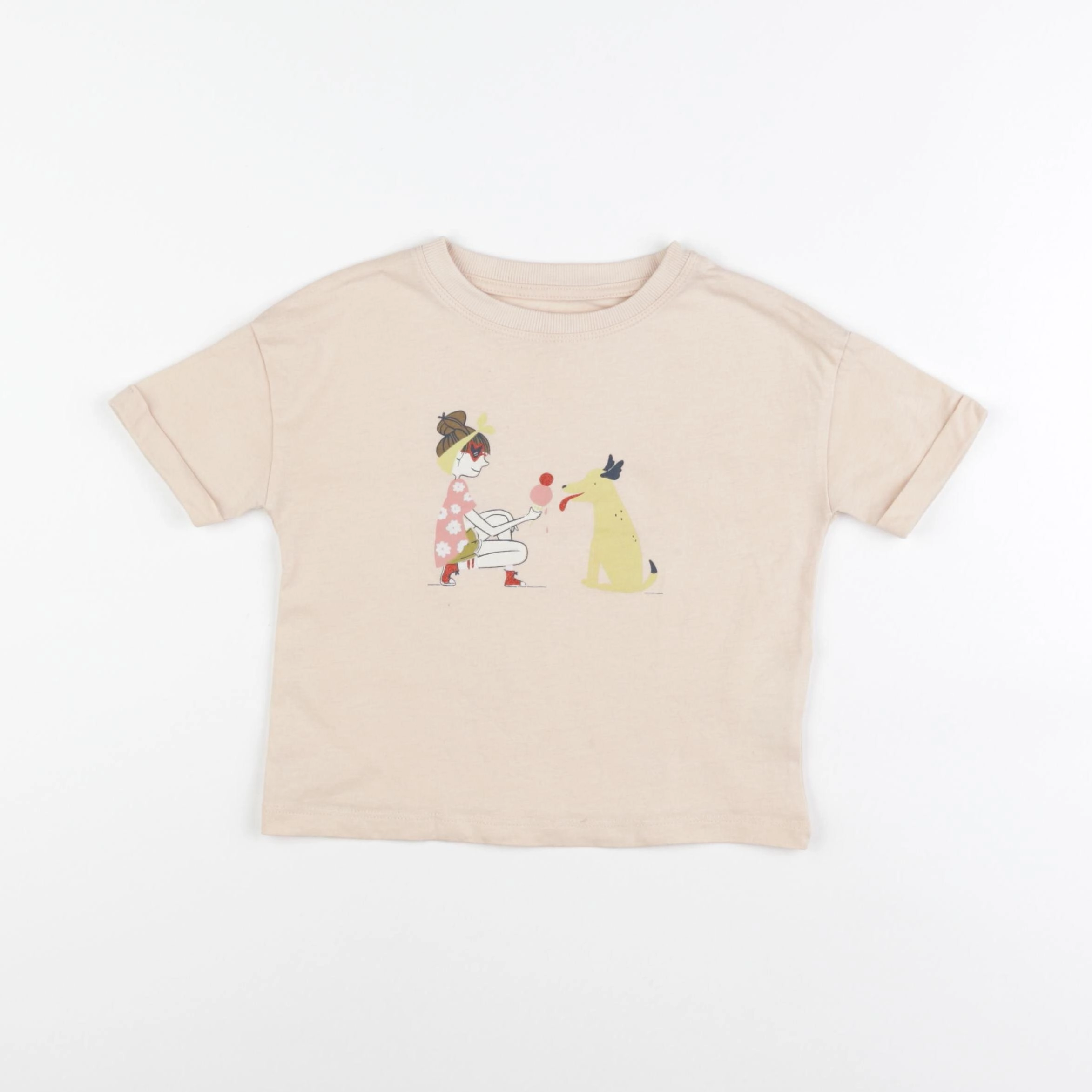 Vertbaudet - tee-shirt beige - 3 ans
