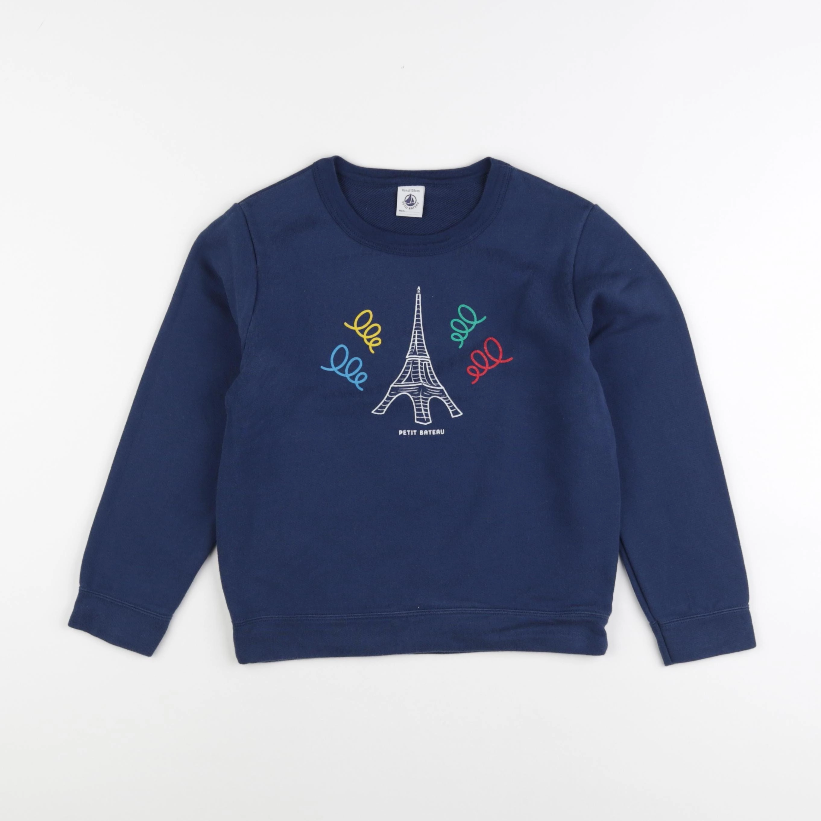 Petit Bateau - sweat bleu - 8 ans